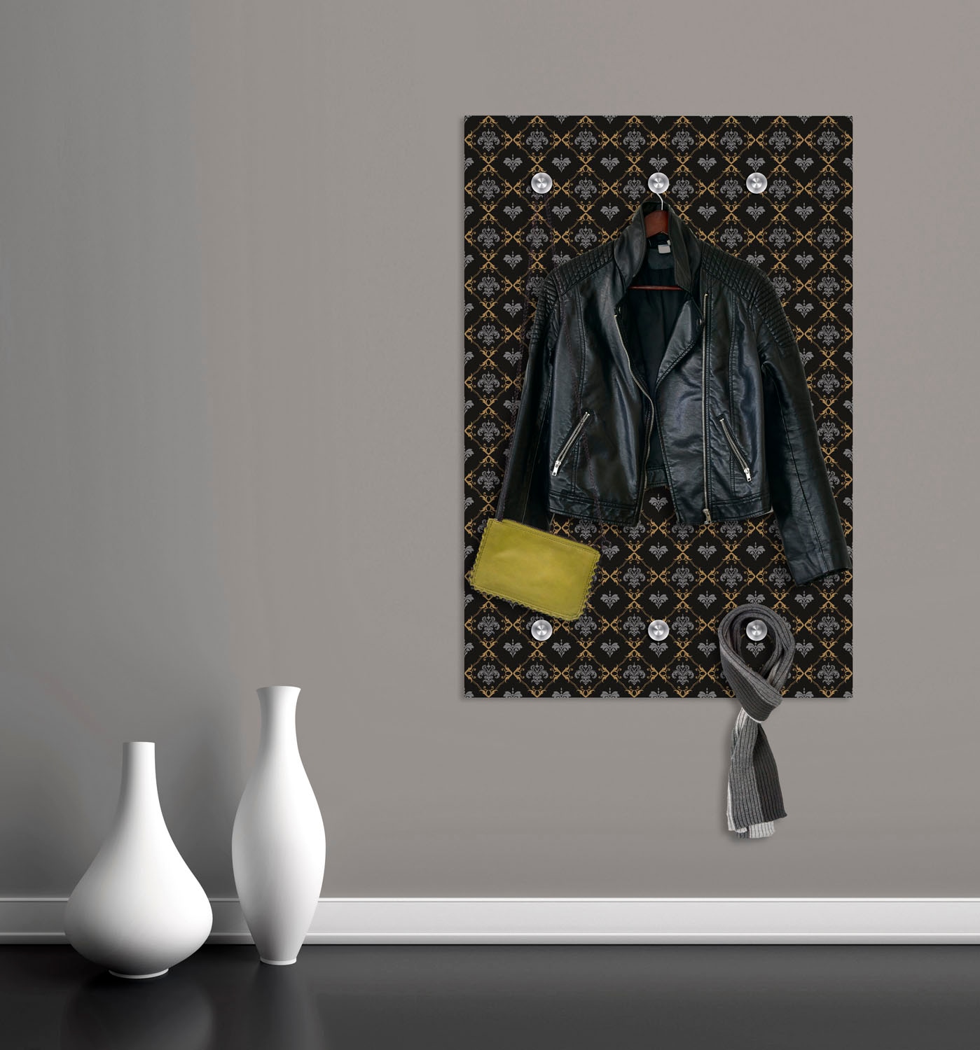 queence Garderobenleiste »Muster«, mit 6 Haken, 80 x 120 cm