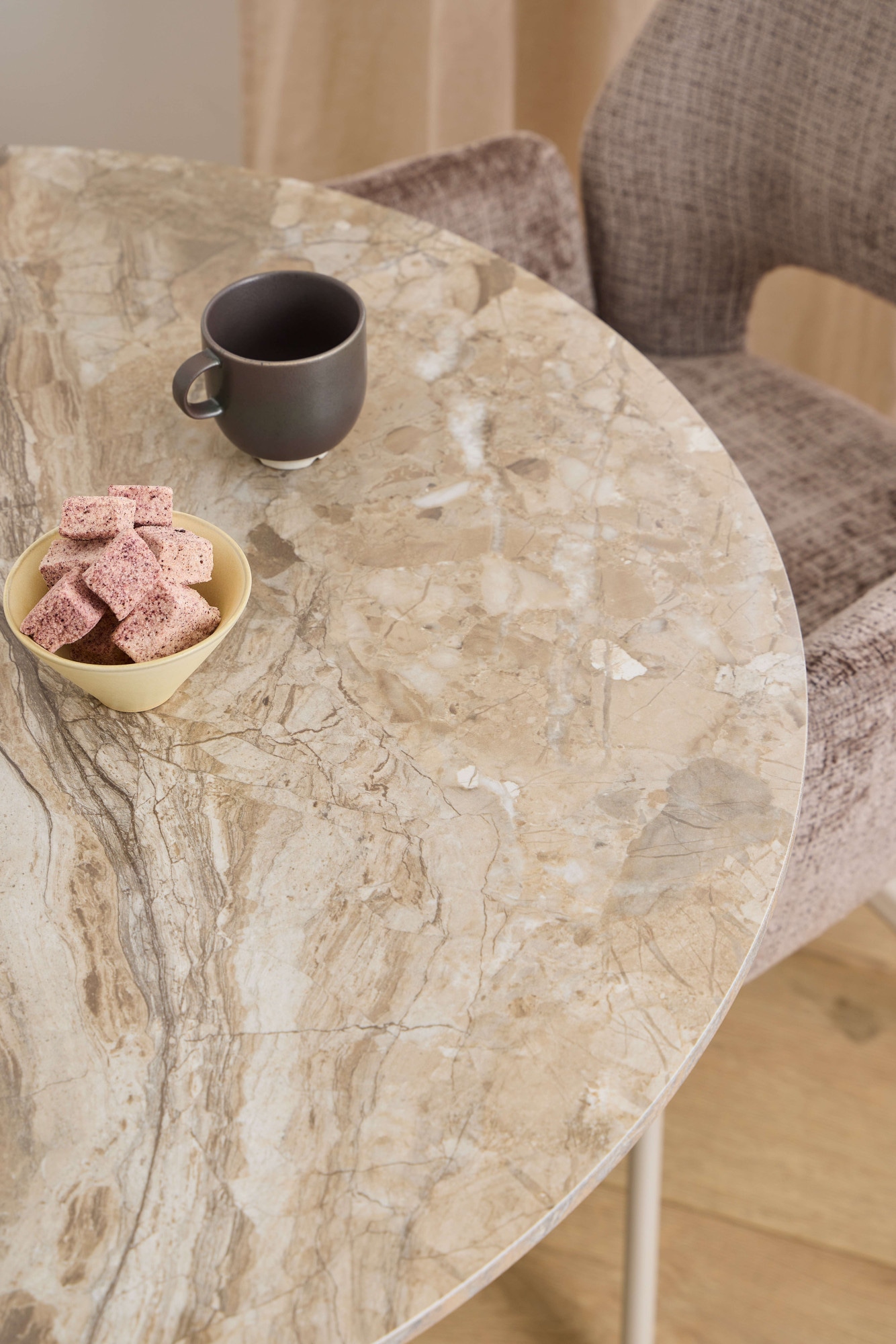 ACTONA GROUP Esstisch »Malta« 1 Stk. tlg. Keramik-Tischplatte, Trompetenfuß, Küchentisch rund, Ø 90 cm, 3 Farben