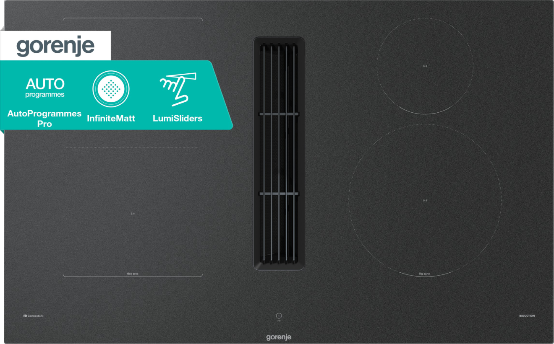 GORENJE Kochfeld mit Dunstabzug »GEH8433BSRWF« InfiniteMatt - kratzresistente, matte Kochfeldoberfläche