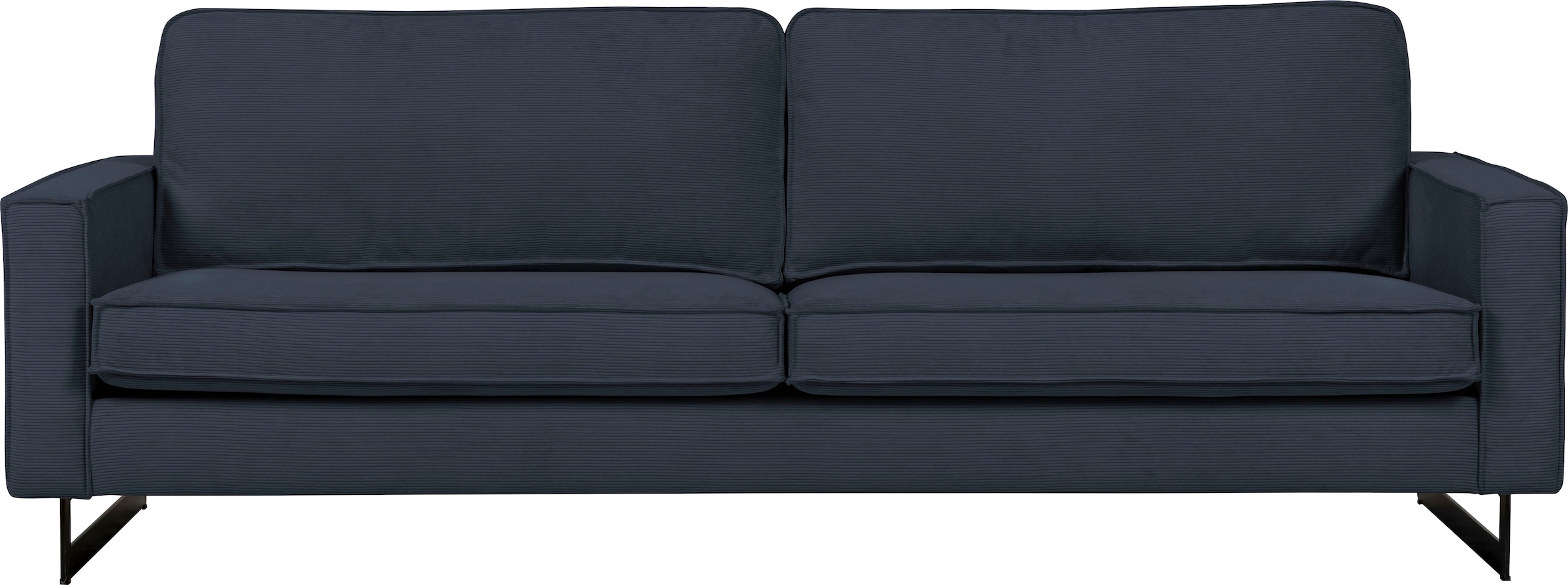 Places of Style 3-Sitzer »Maxi-Ausführung Pinto, 236 cm, Cord, Chenille, Lederoptik«, mit Keder, schwarze Metallfüße, Wellenunterfederung