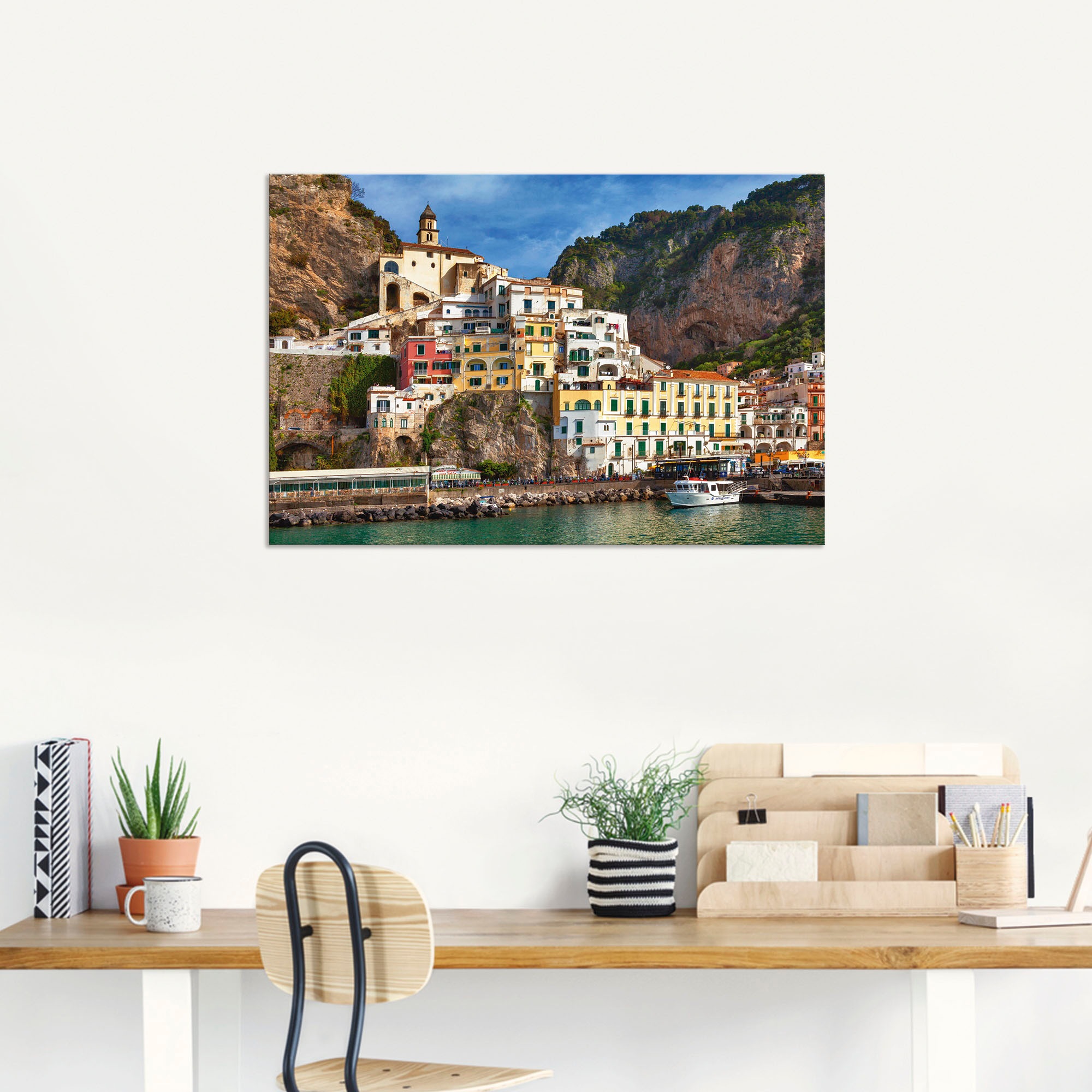 Artland Wandbild »Hafen von Amalfi an der Amalfiküste« Italien 1 Stk. tlg. als Alubild, Outdoorbild, Leinwandbild, Poster in verschied. Größen