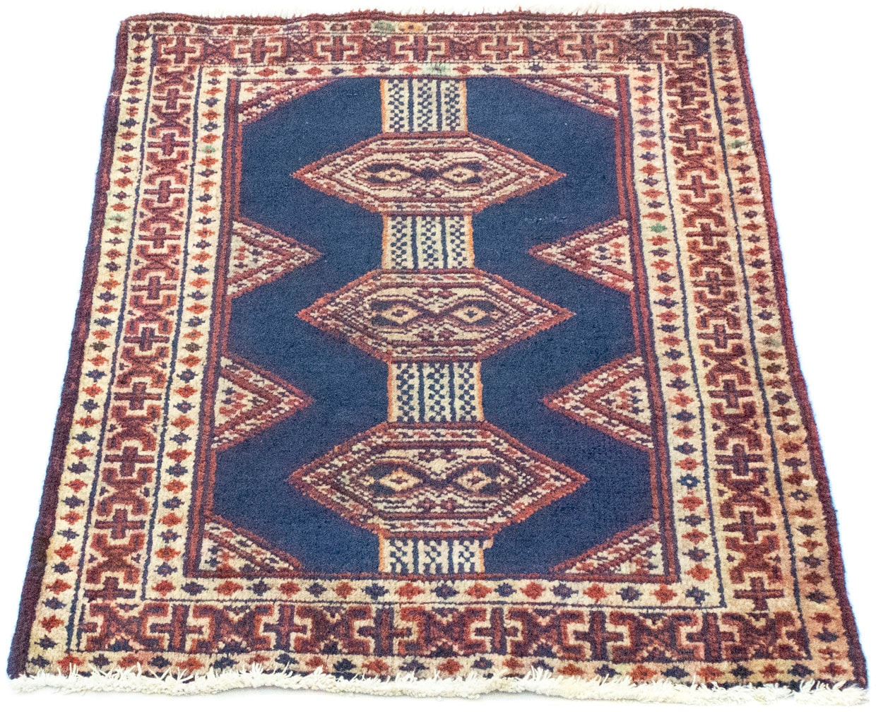 »Turkaman online kaufen Wollteppich handgeknüpft rechteckig morgenland blau«, Teppich