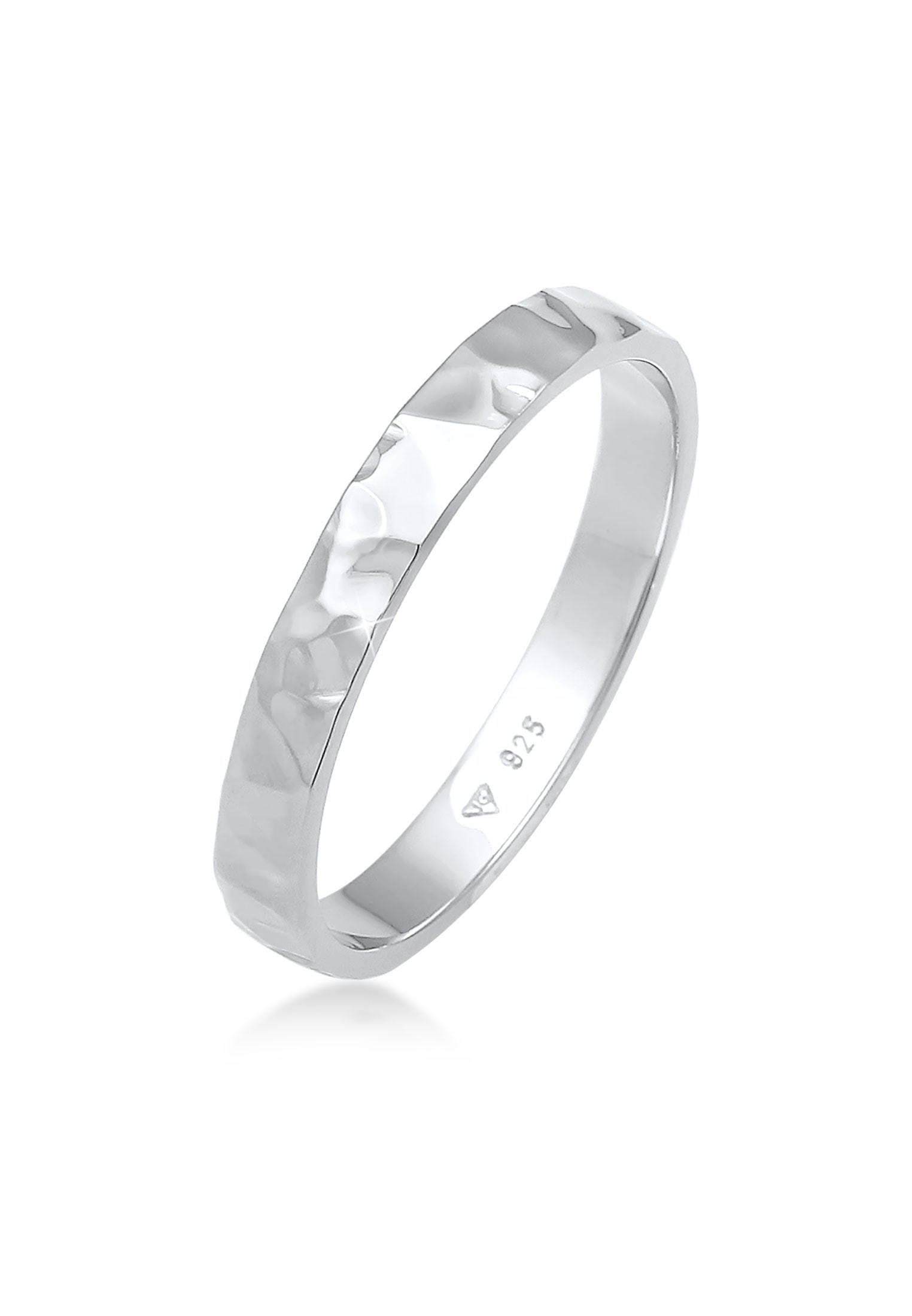 Fingerring »Ring Basic Bandring Fein Gehämmert 925 Silber«