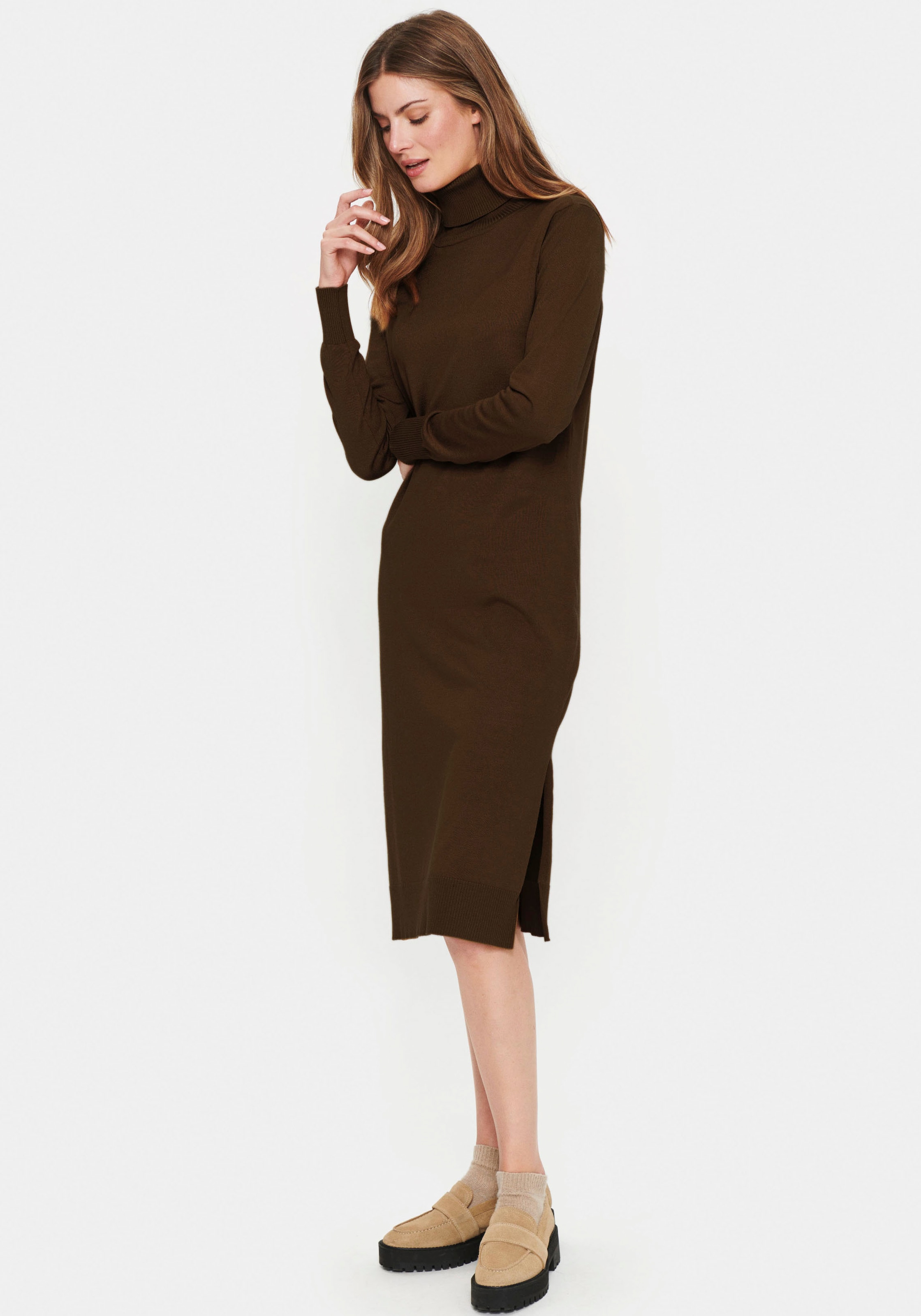 Saint Tropez Strickkleid »SZ-Roll-neck Long Dress« mit Rollkragen