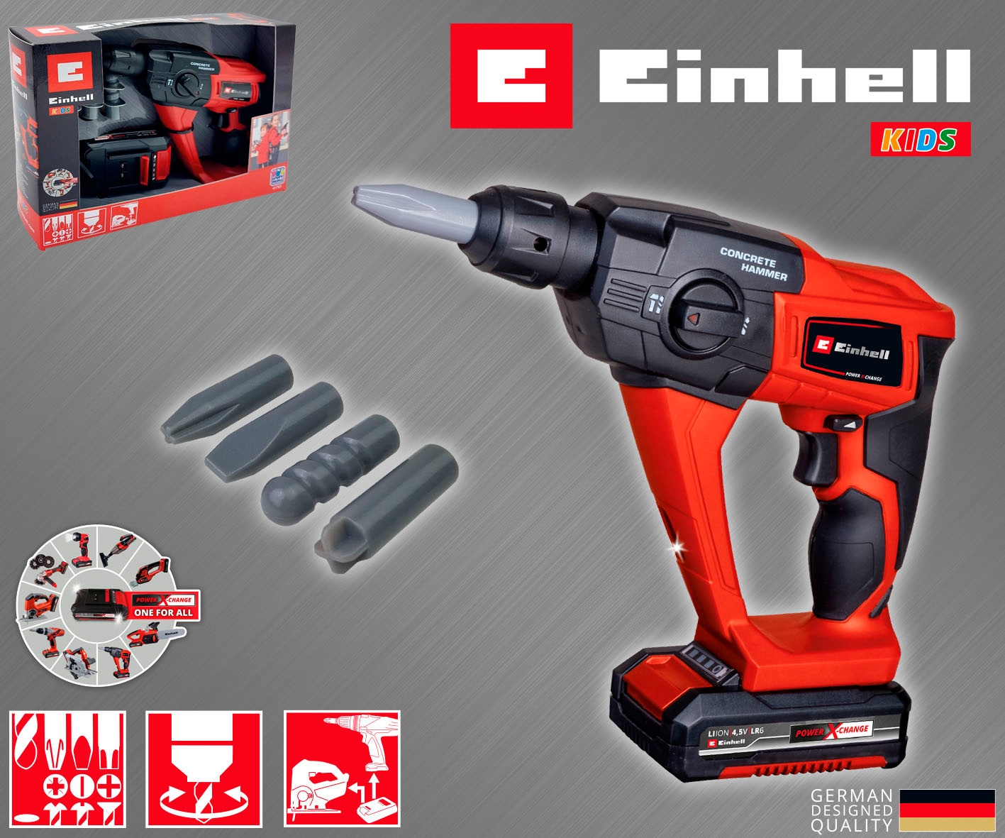 Happy People Kinder-Bohrmaschine »EINHELL Kids Bohrhammer«, mit Licht- und Soundeffekt