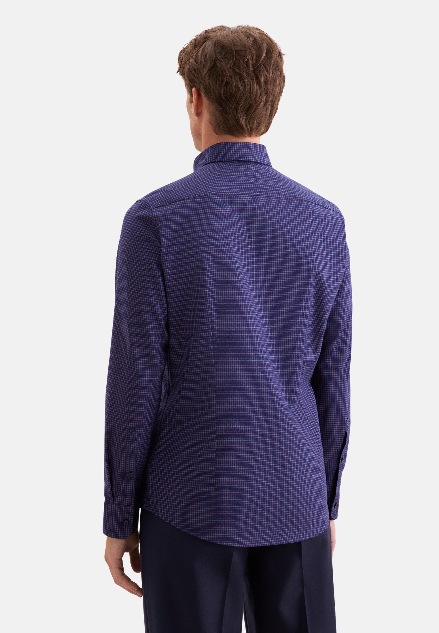 seidensticker Flanellhemd »Schwarze Rose« Shaped 1/1 Button-Down-Kragen Karo