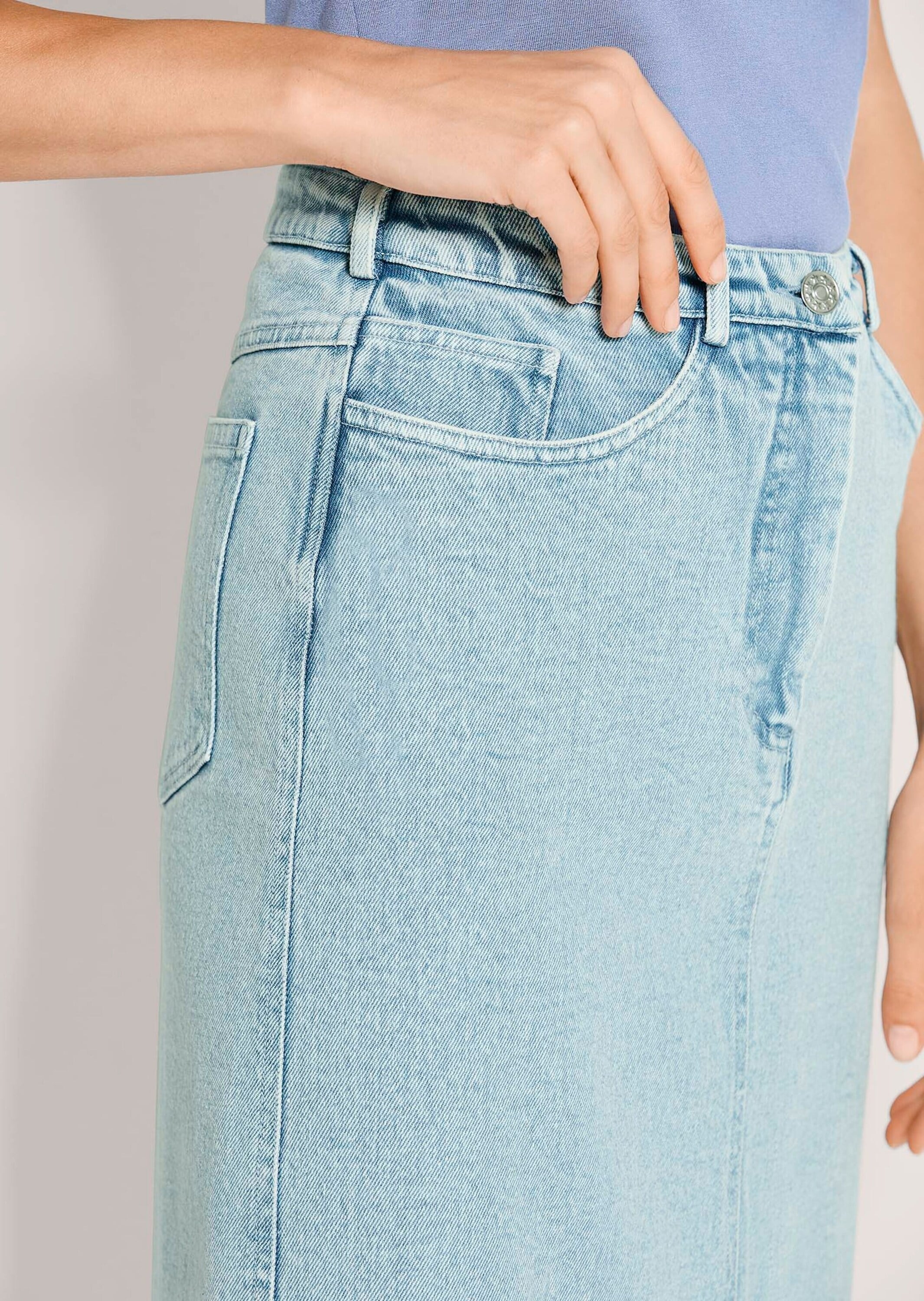 MADELEINE Regular-fit-Jeans »Jeansrock Midirock mit Formbund« Jeansrock in Midilänge
