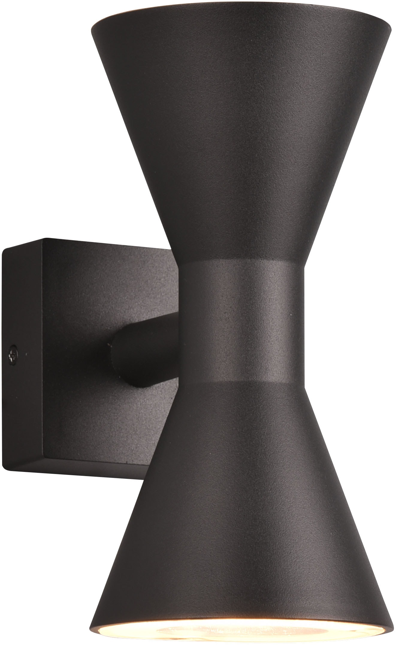 TRIO Leuchten Außen-Wandleuchte »ARDAS, up-and-down Licht Fassadenleuchte, exkl 2x GU10 max 10W, IP44« GU10 1 Stk. warmweiß - kaltweiß Outdoor Wandlampe in Sanduhr-Form, für Garten Terrasse Haustür Lampe