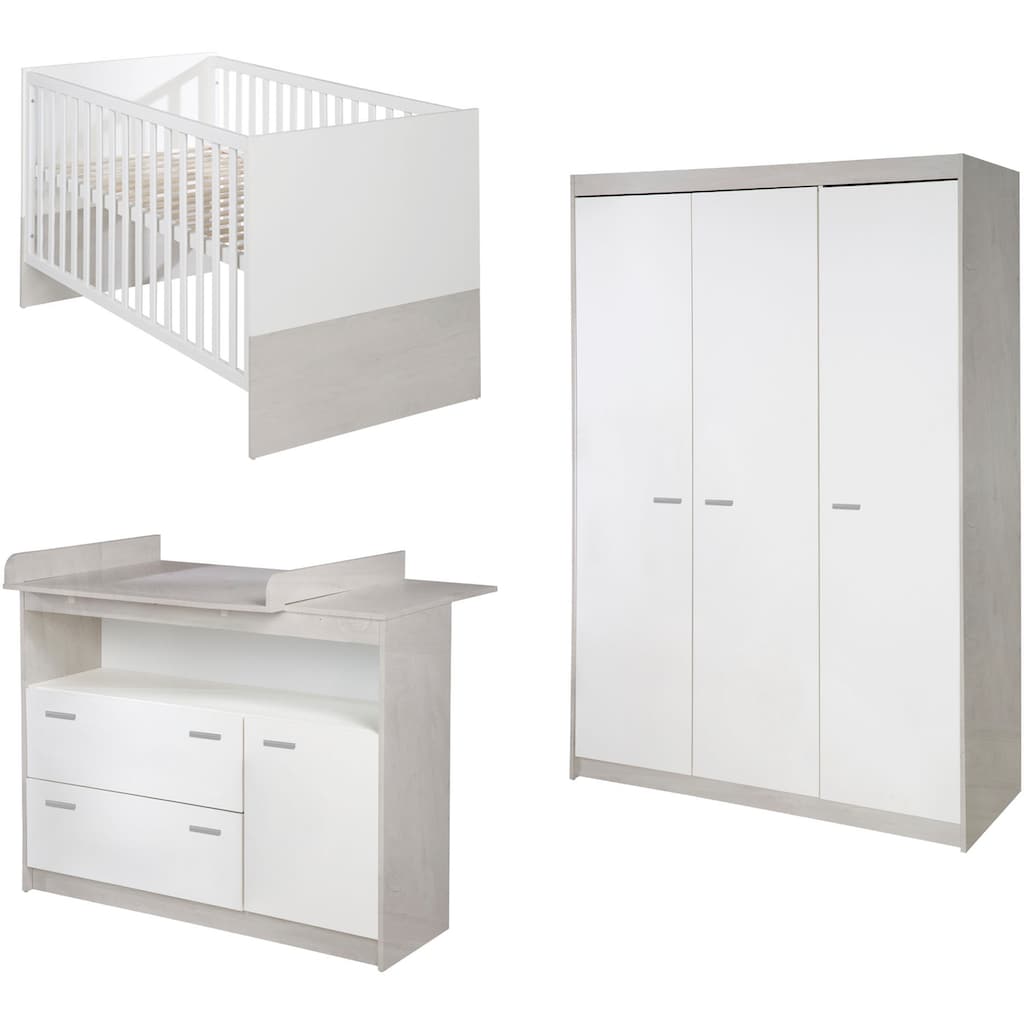 roba® Babyzimmer-Komplettset »Julia«, (Set, 3 St., Kinderbett, Schrank, Wickelkommode)