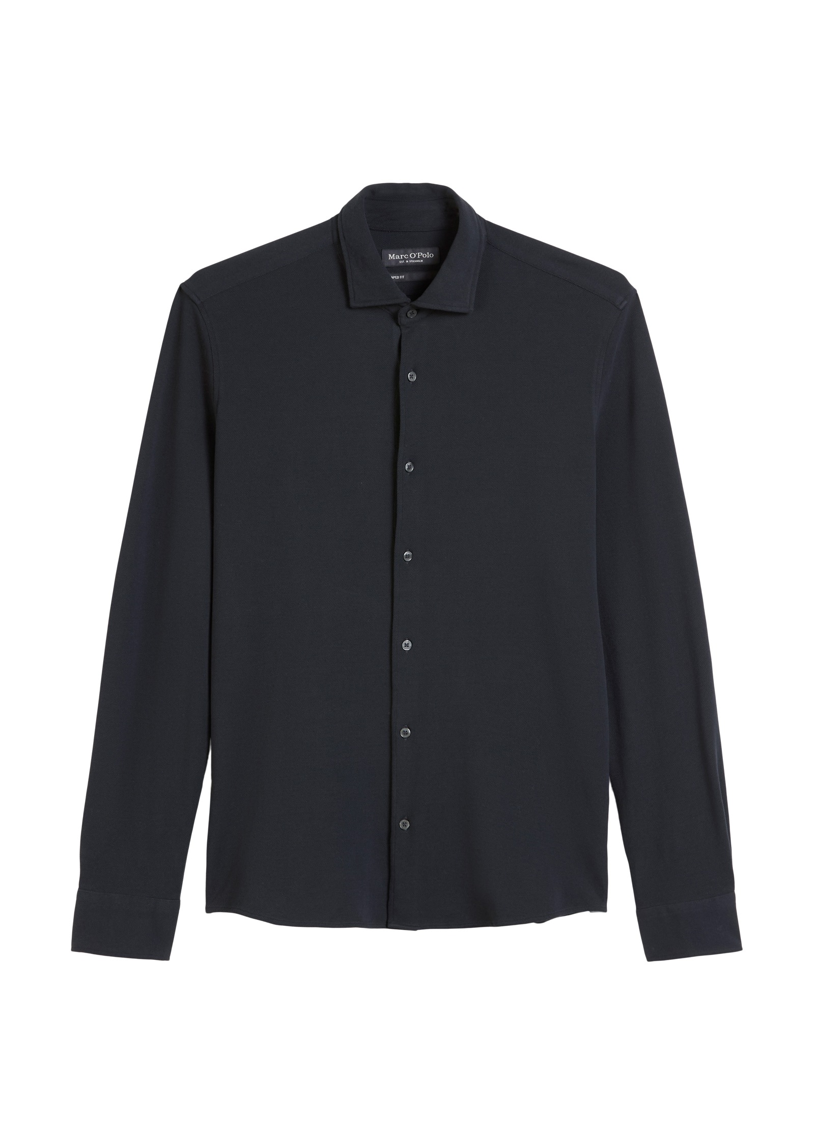Marc O'Polo Langarmhemd, Shaped Fit, mit feiner Piqué-Struktur