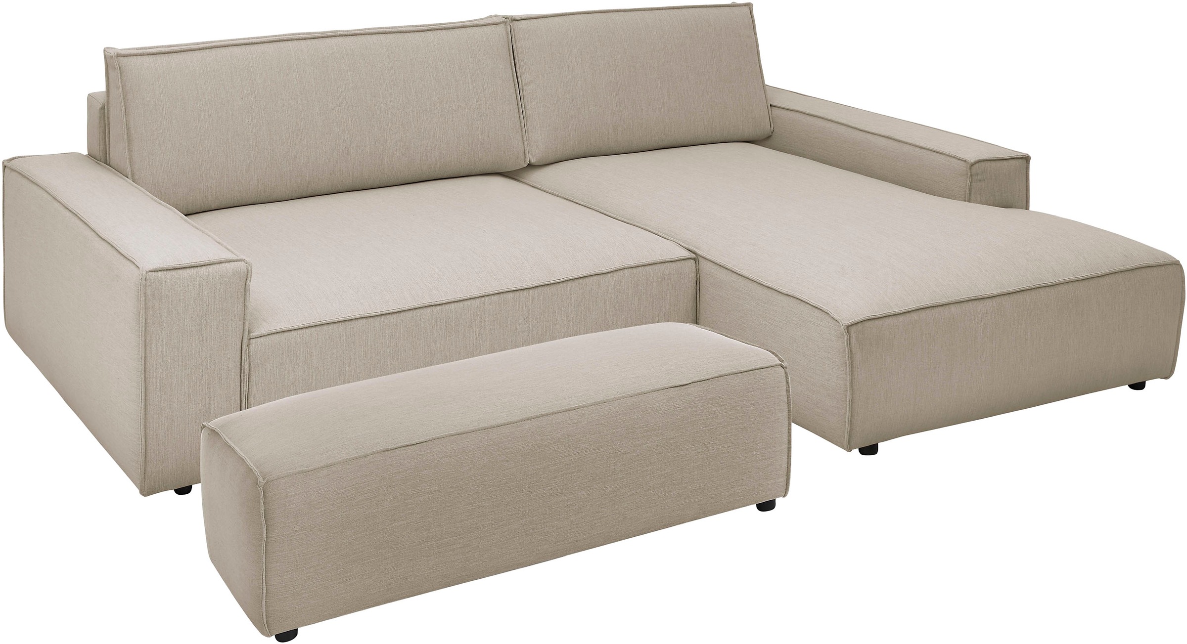 Home affaire Polsterecke »SHERWOOD XXL tief, L-Form, Schlaffunktion, Bigsofa, Cord, Leinenoptik« stellbar zum Schlafsofa (Krokodilverbinder), Cord, Leinenoptik,