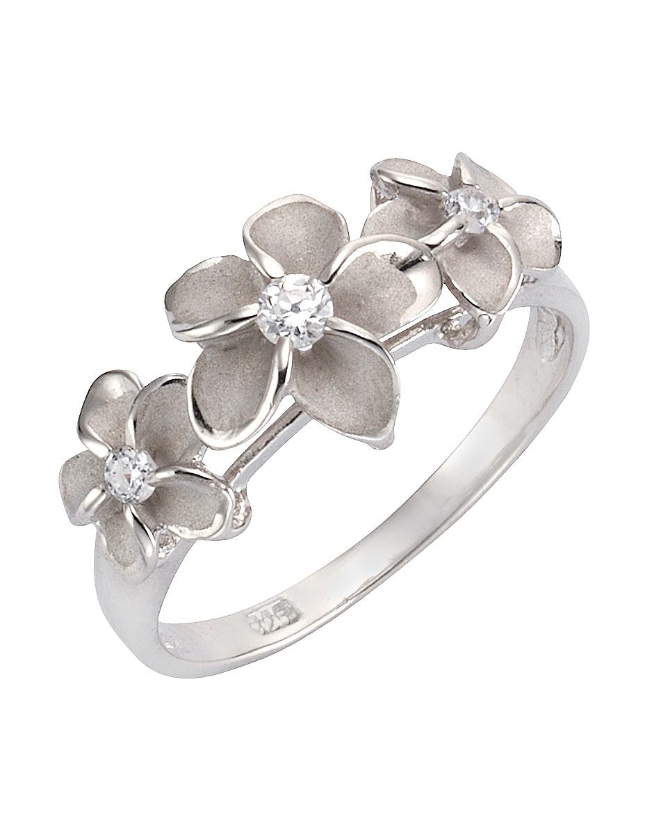 Firetti Fingerring »Schmuck Geschenk Silber 925 Silberring Blume/Blüte«, mit Zirkonia (synth.)