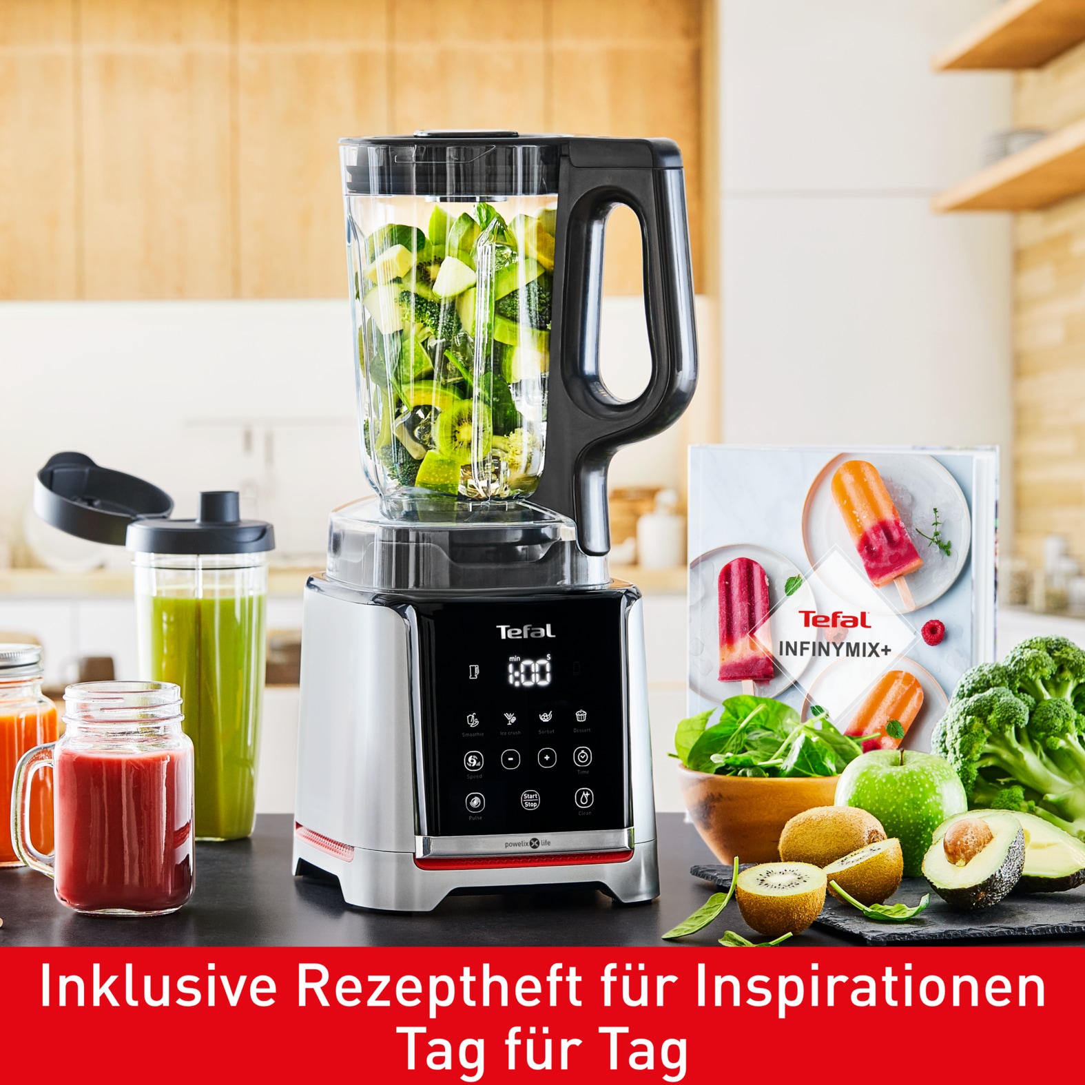 Tefal Standmixer »BL91HD Infiny Mix+ Highspeed« 1600 W 5 automatische Programme, Klingen mit Titanbeschichtung