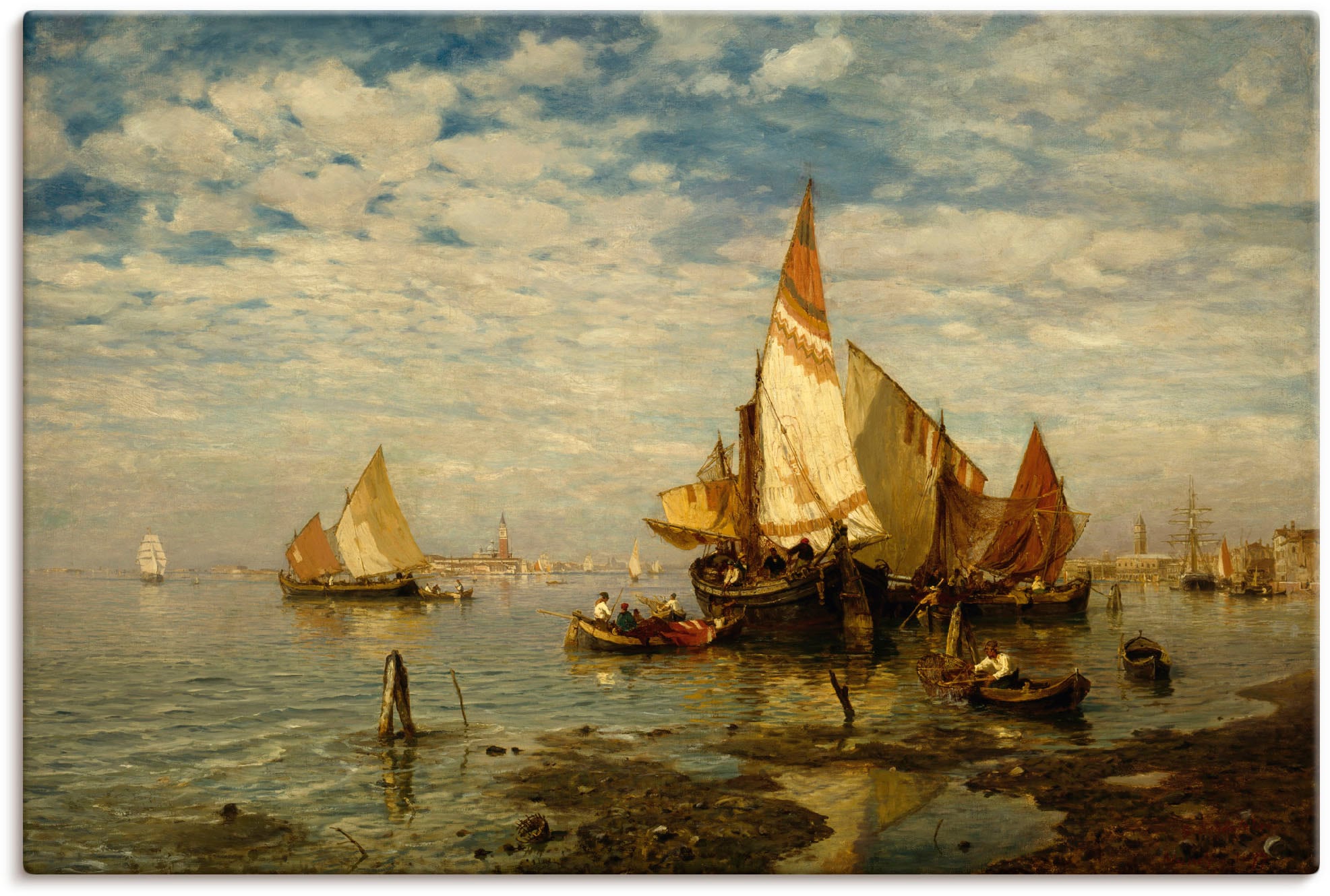 Artland Leinwandbild »In der Lagune bei Venedig«, Bilder von Booten & Schiffen, (1 St.), auf Keilrahmen gespannt