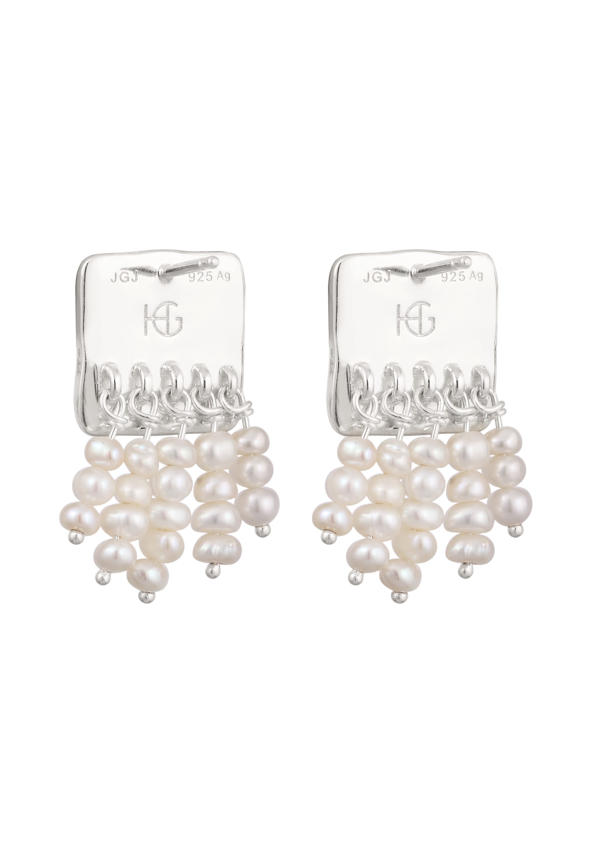 HAZE & GLORY Paar Ohrstecker »Ohrringe Ohrstecker Perlmutt Muschel Süßwasserzuchtperlen Weiß 925 Sterling Silber«