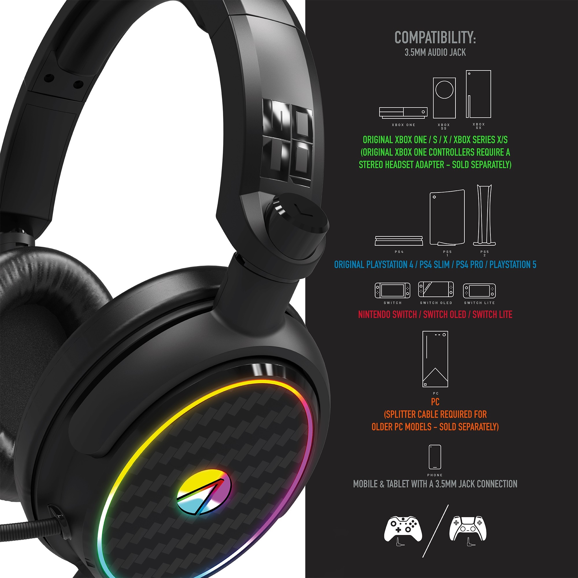 Stealth Gaming-Headset »Stereo Gaming Headset C6-100 mit LED Beleuchtung«, Plastikfreie Verpackung