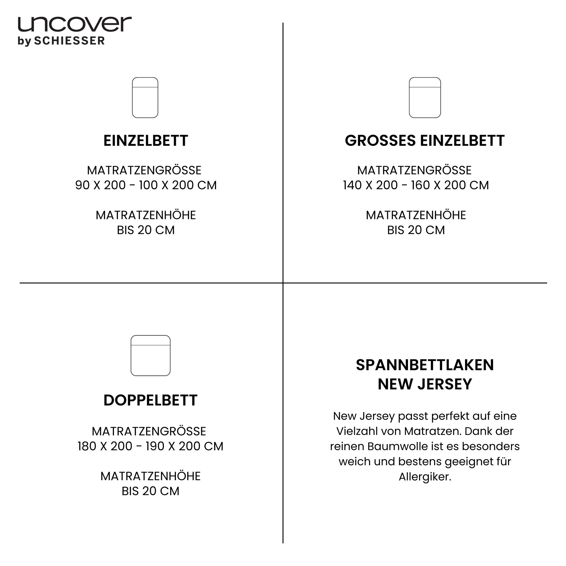 uncover by SCHIESSER Spannbettlaken »New Jersey aus 100% Baumwolle«, Made in Green