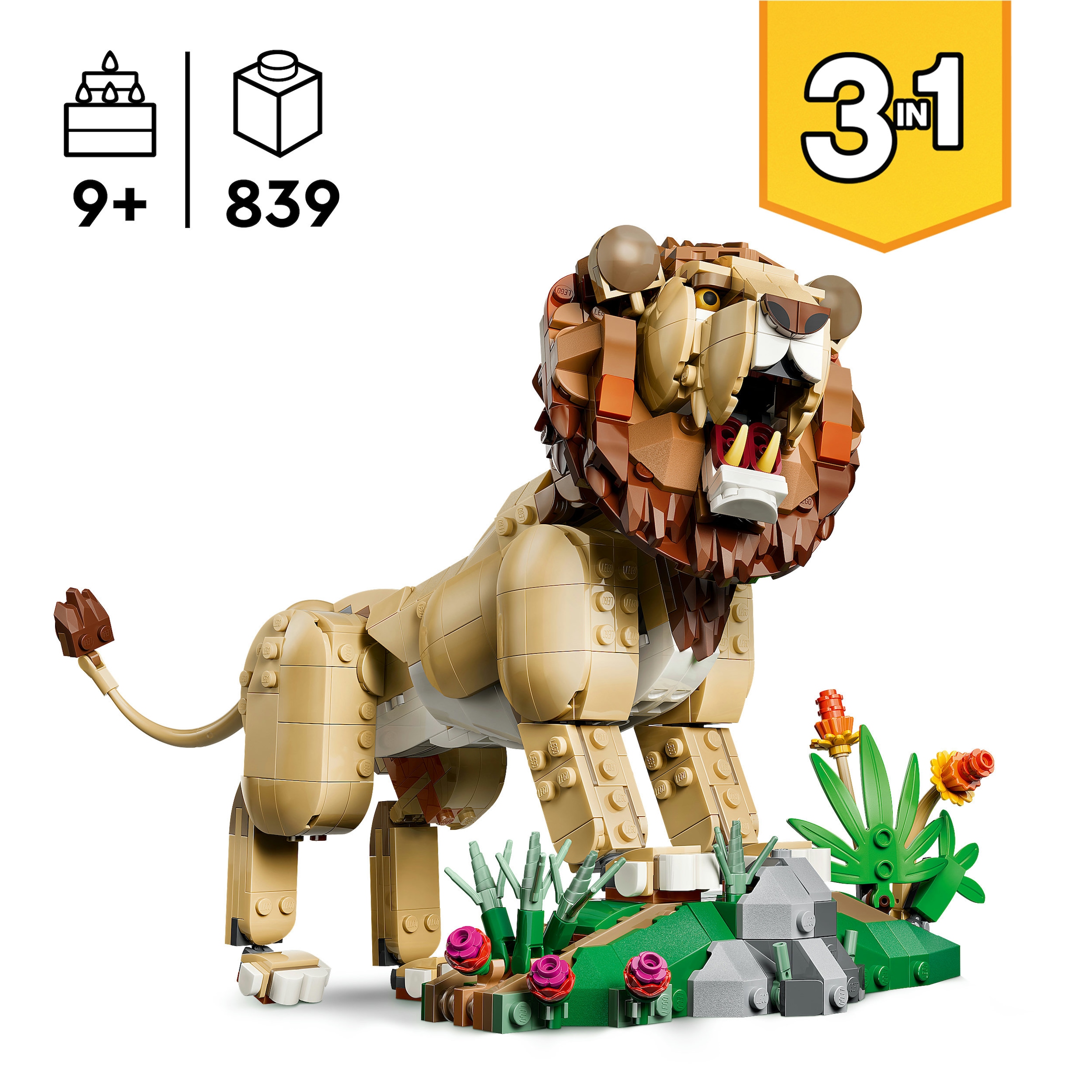 LEGO® Konstruktionsspielsteine »Wilde Tiere: Majestätischer Löwe (31386), LEGO Creator« Made in Europe