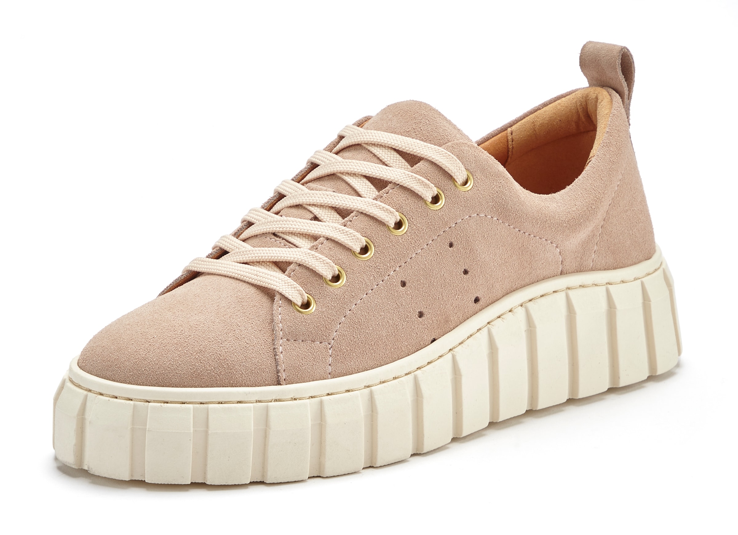 Elbsand Sneaker, Freizeitschuh, Schnürhalbschuh, Halbschuh aus Leder mit Plateausohle