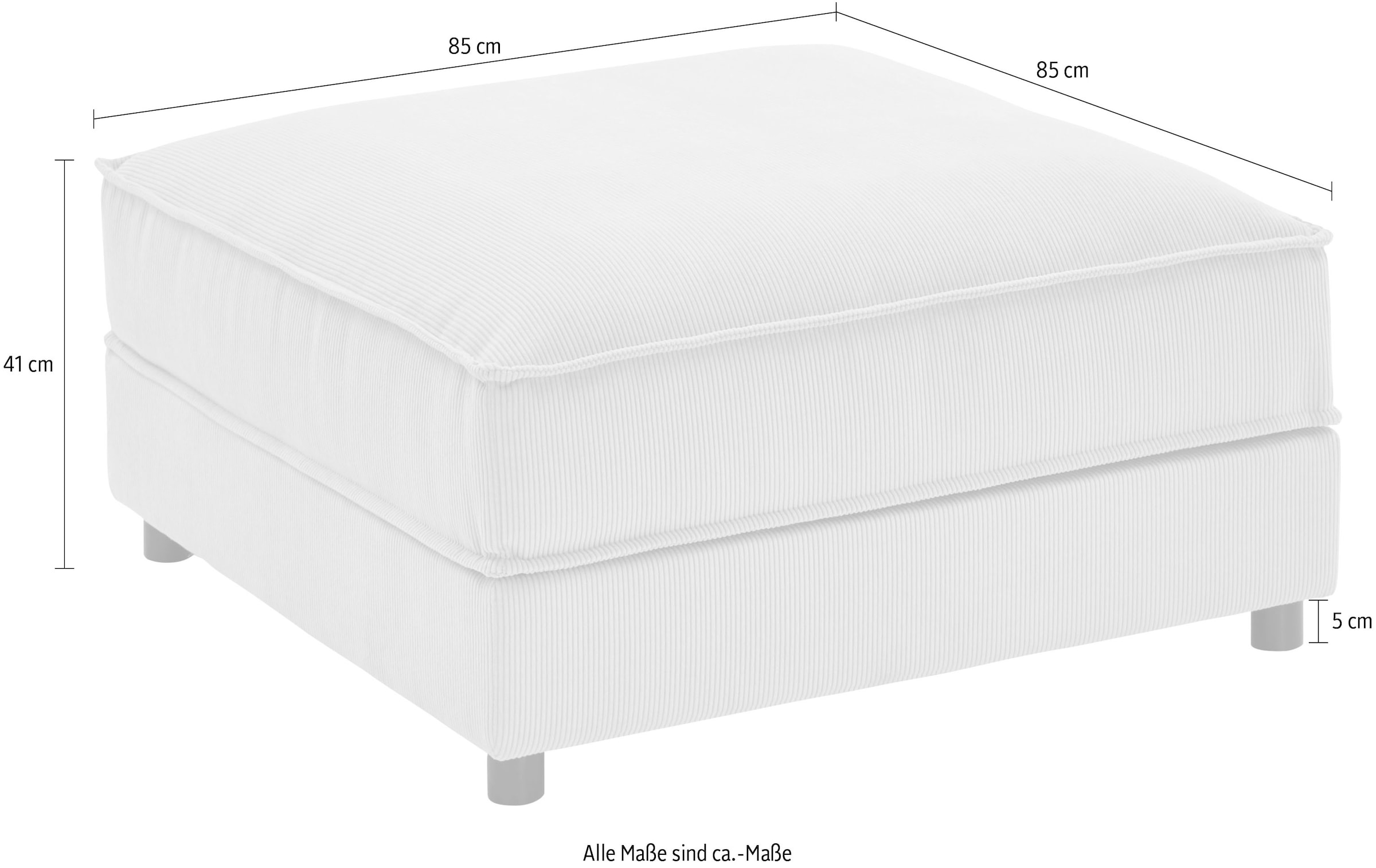 ATLANTIC home collection Hocker »Valan«, mit Cord-Bezug, frei stellbar