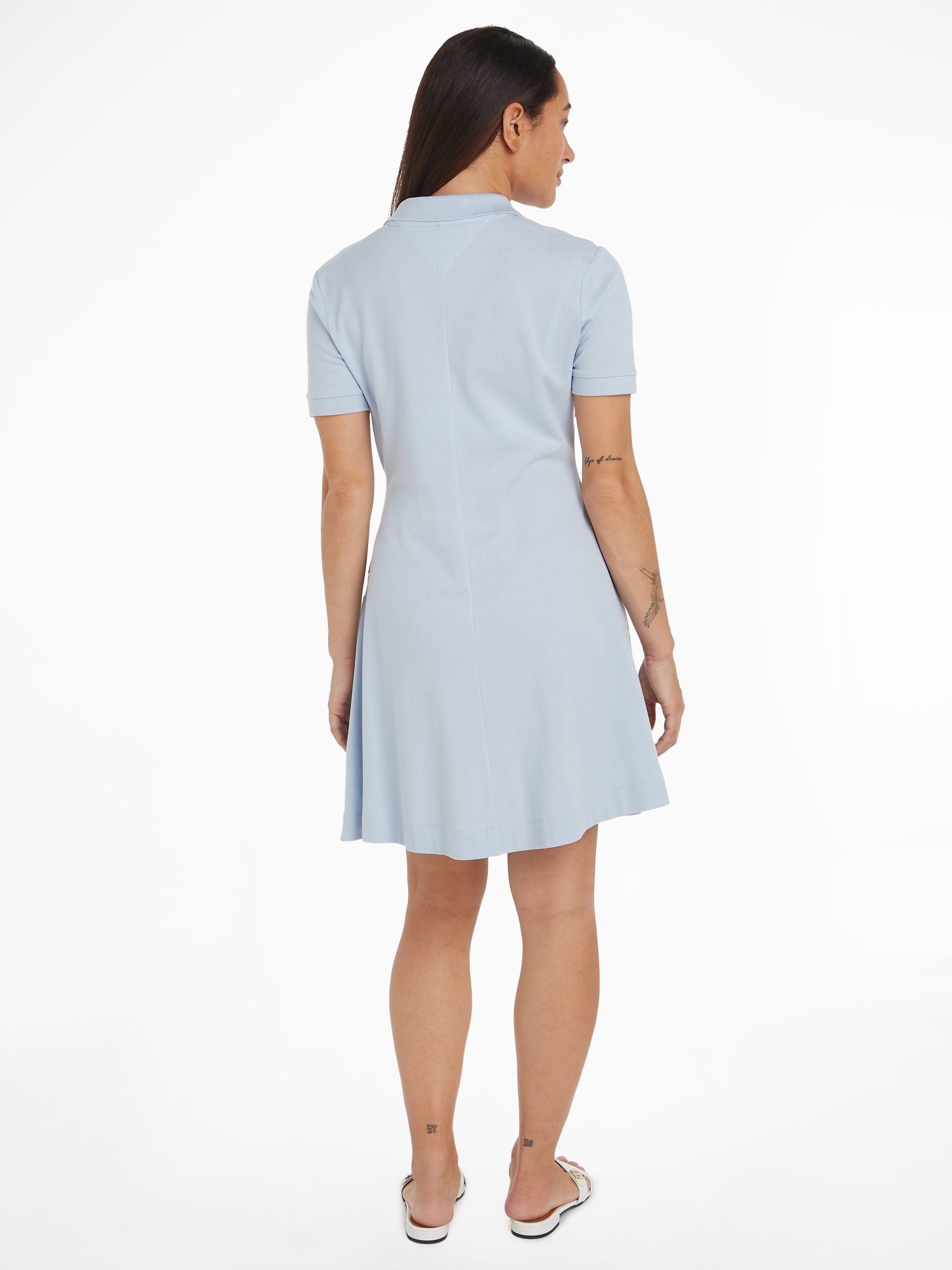 Tommy Hilfiger Polokleid »F&F OPEN PLCKT LYCLL POLO DRS SS«, mit Logostickerei