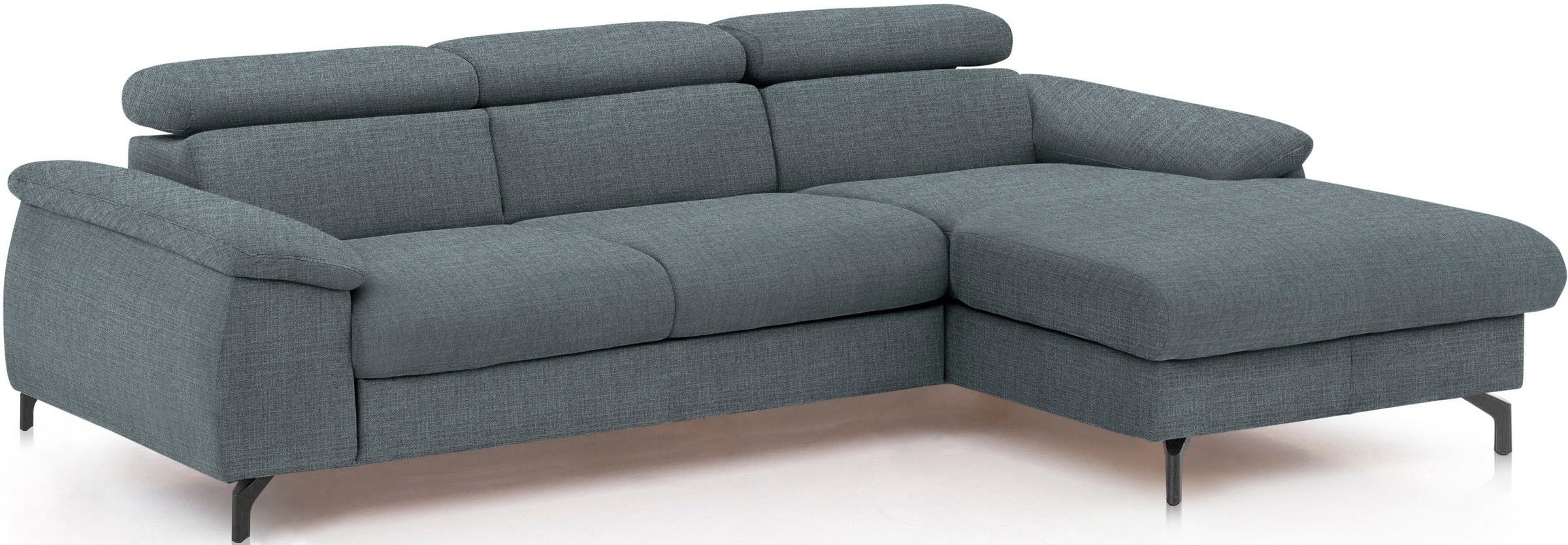 COTTA Polstergarnitur »Komaris L-Form«, (Set), Set bestehend aus: Ecksofa mit Kopfteilverstellung & Hocker