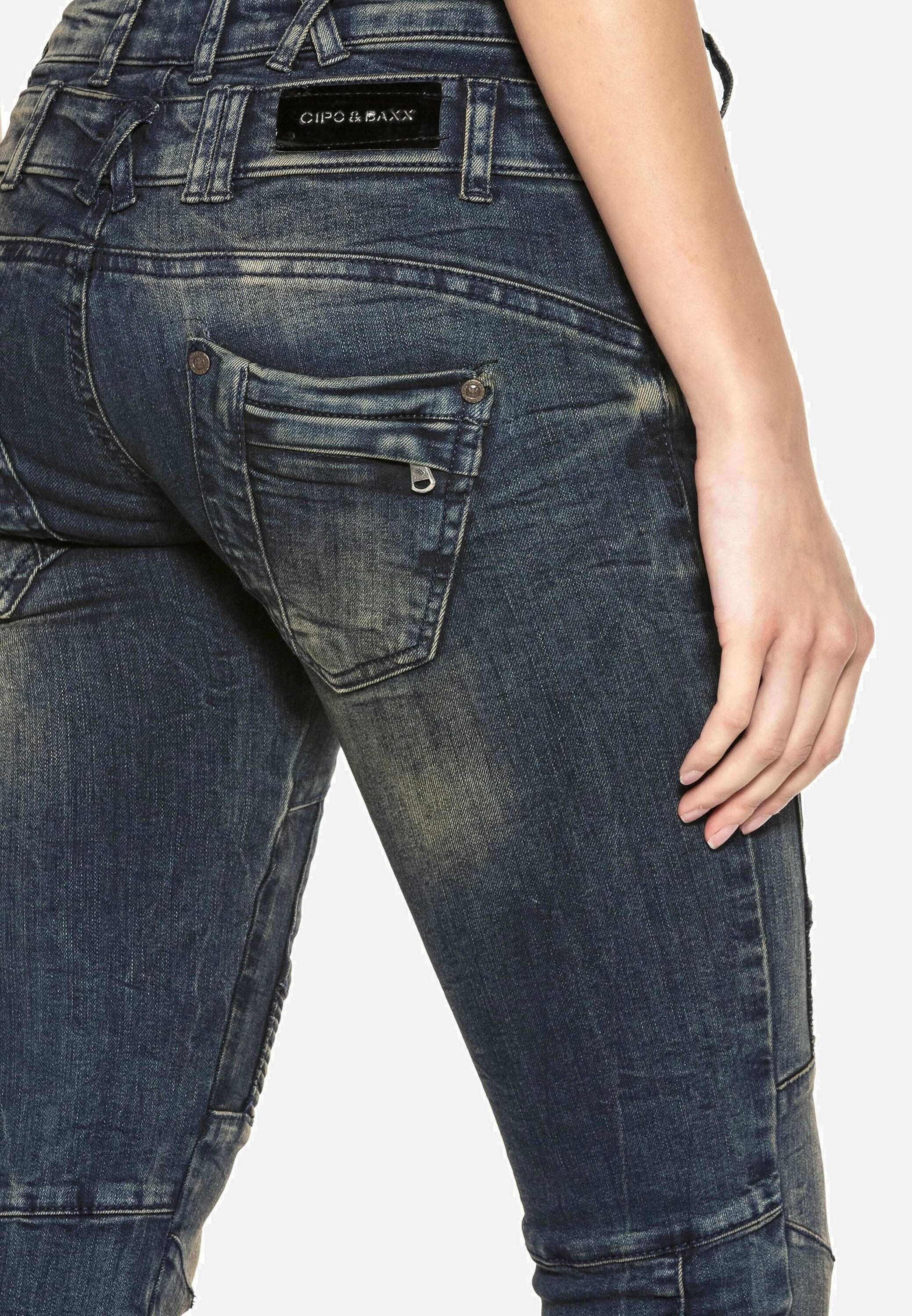 Cipo & Baxx Slim-fit-Jeans »Cipo & Baxx Jeans« mit Doppel-Bund, WD362