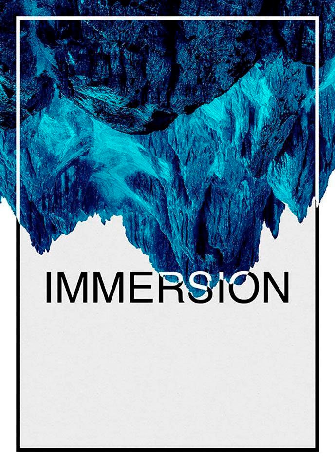 Komar Poster »Immersion Blue«, mit Kinderzimmer, | XXL kaufen online Wohnzimmer Jahren Abstrakt-Sprüche 3 Texte, St.), (1 & Schlafzimmer, Garantie