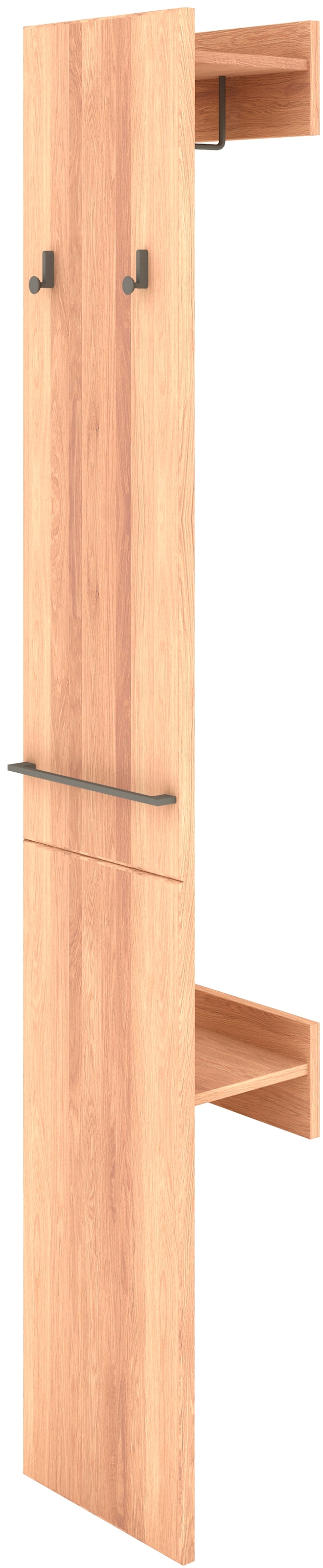 Musterring Garderobe »Sorrent, Garderobenpaneel, Wandregal, massiv Eiche« Flurgarderobe, B 38 / H 194 / T 23 cm,  mit Ablage & Haken