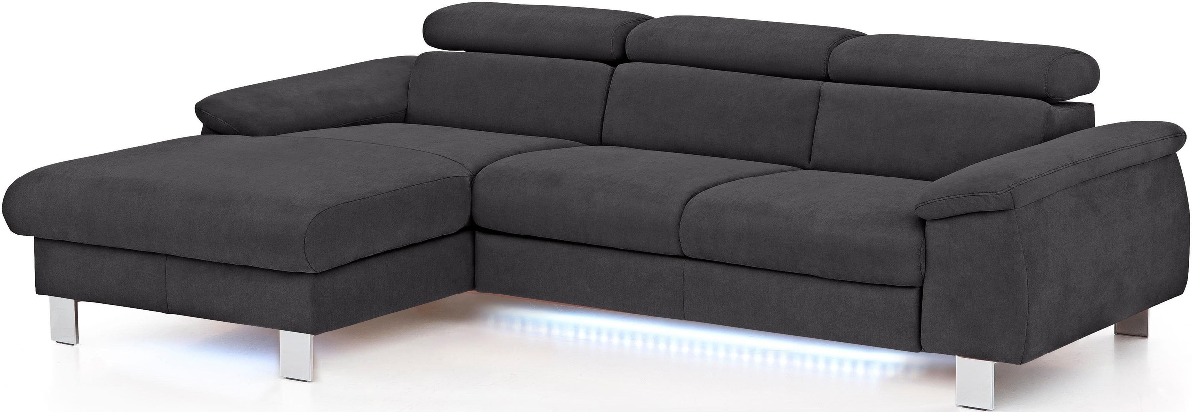 COTTA Polstergarnitur »Komaris L-Form«, (Set), Set bestehend aus: Ecksofa mit Kopfteilverstellung & Hocker
