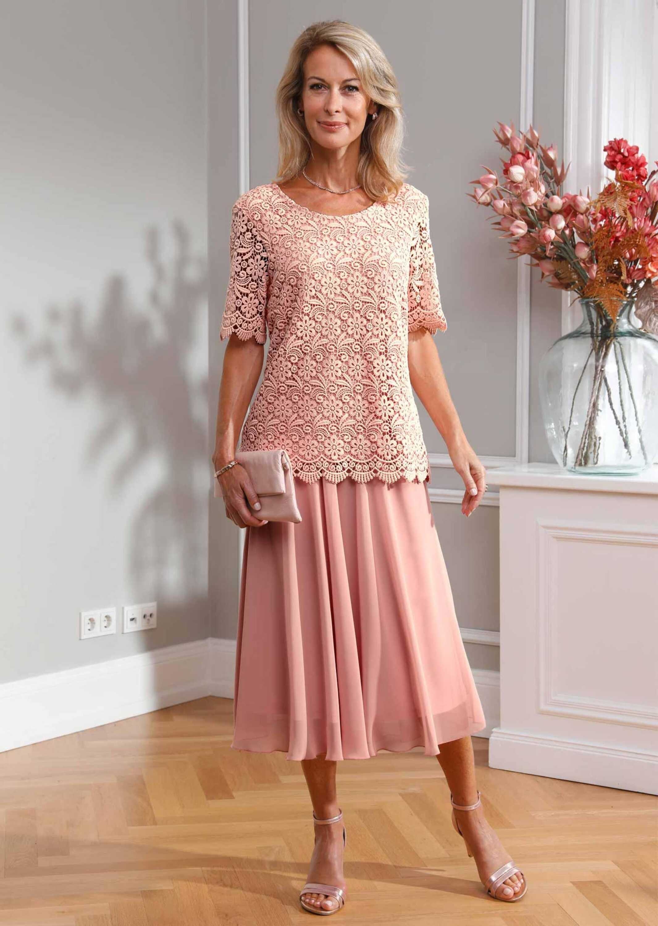 GOLDNER A-Linien-Rock »Kurzgröße Luftig schwingender Chiffonrock«