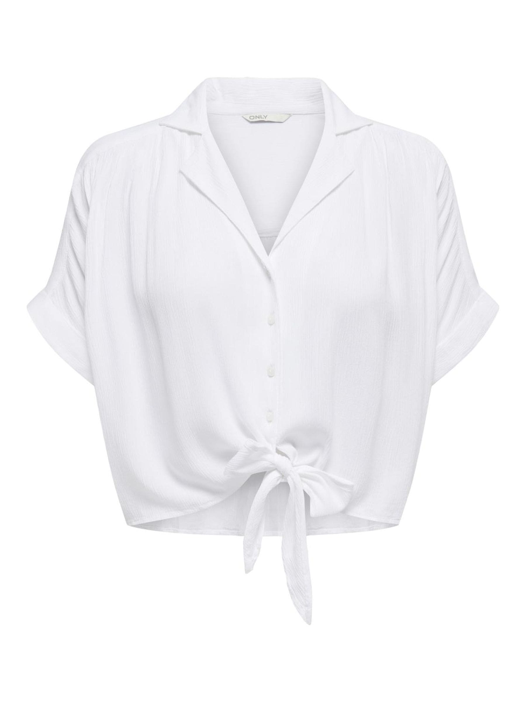 ONLY Kurzarmbluse »ONLPAULA LIFE S/S TIE SHIRT WVN NOOS«