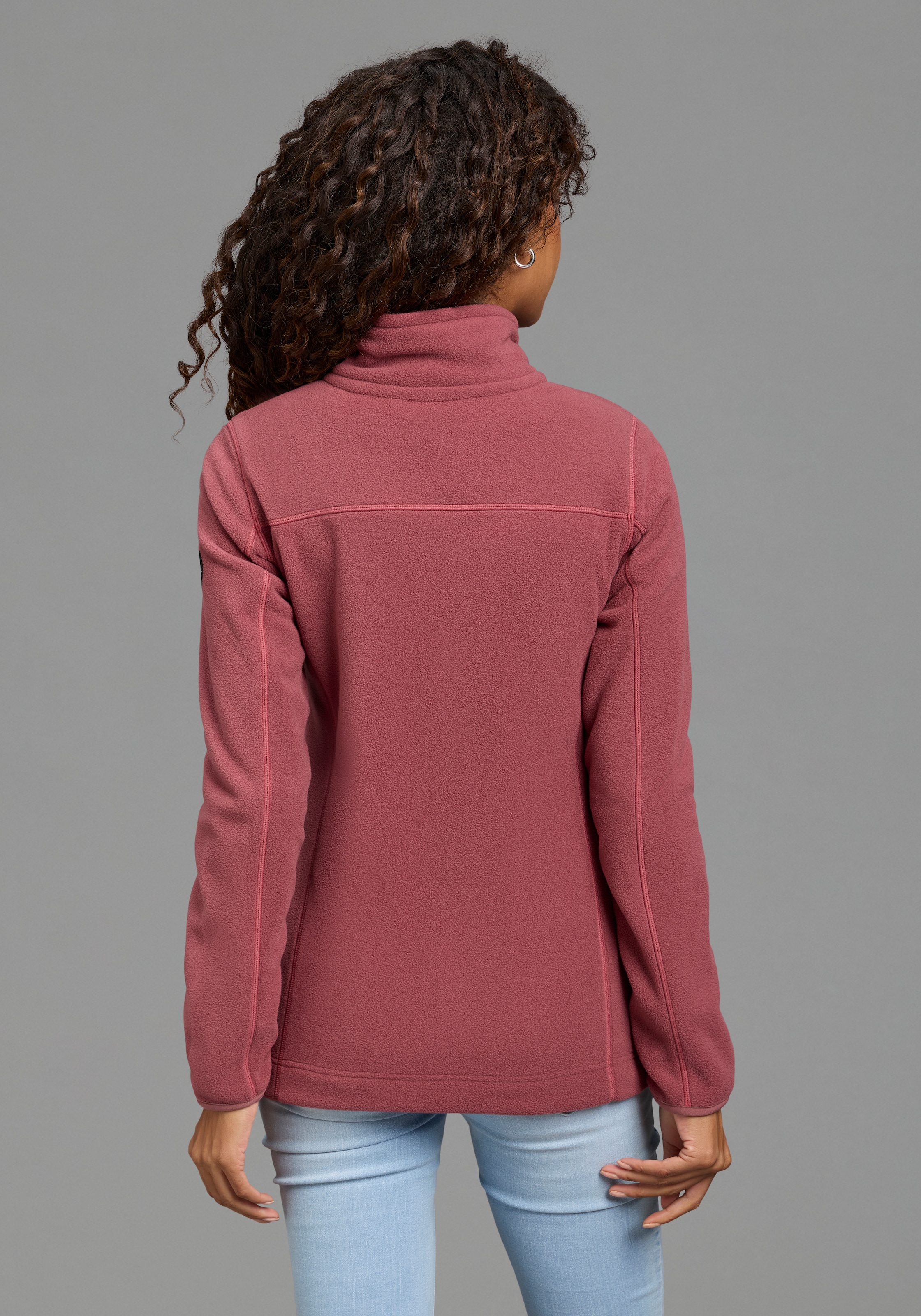 Polarino Fleecejacke ohne Kapuze für kalte Tage,  aus Fleece,  lässiger Look