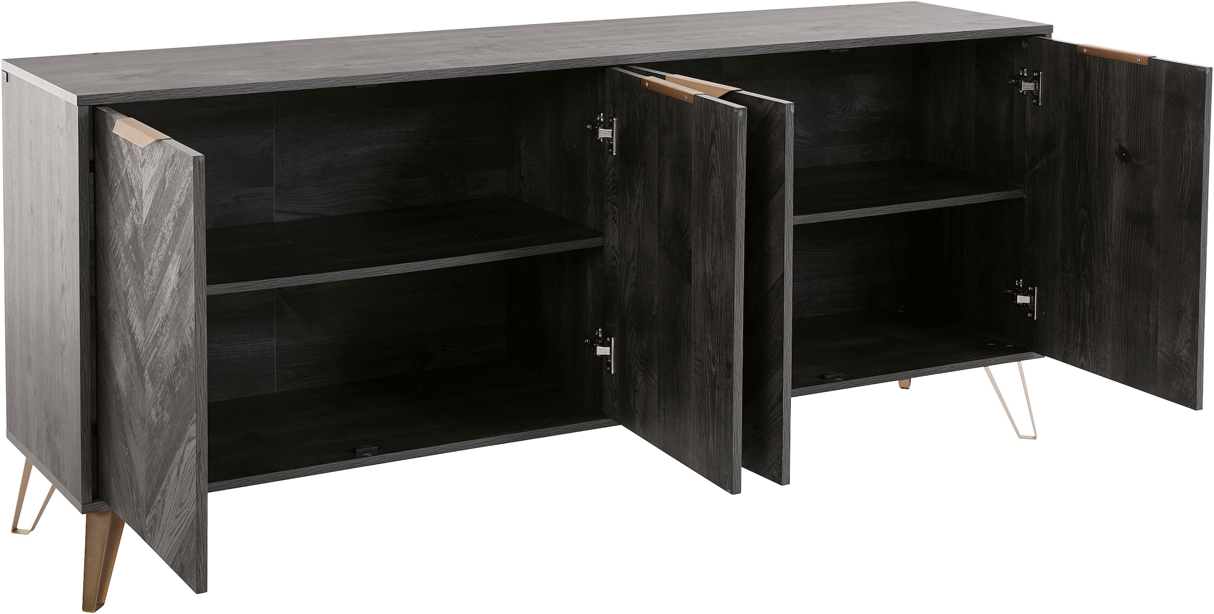 Leonique Sideboard »Nanterie«, aus einer edlen Holzoptik, mit Fischgrätenmuster, Breite 176,5 cm