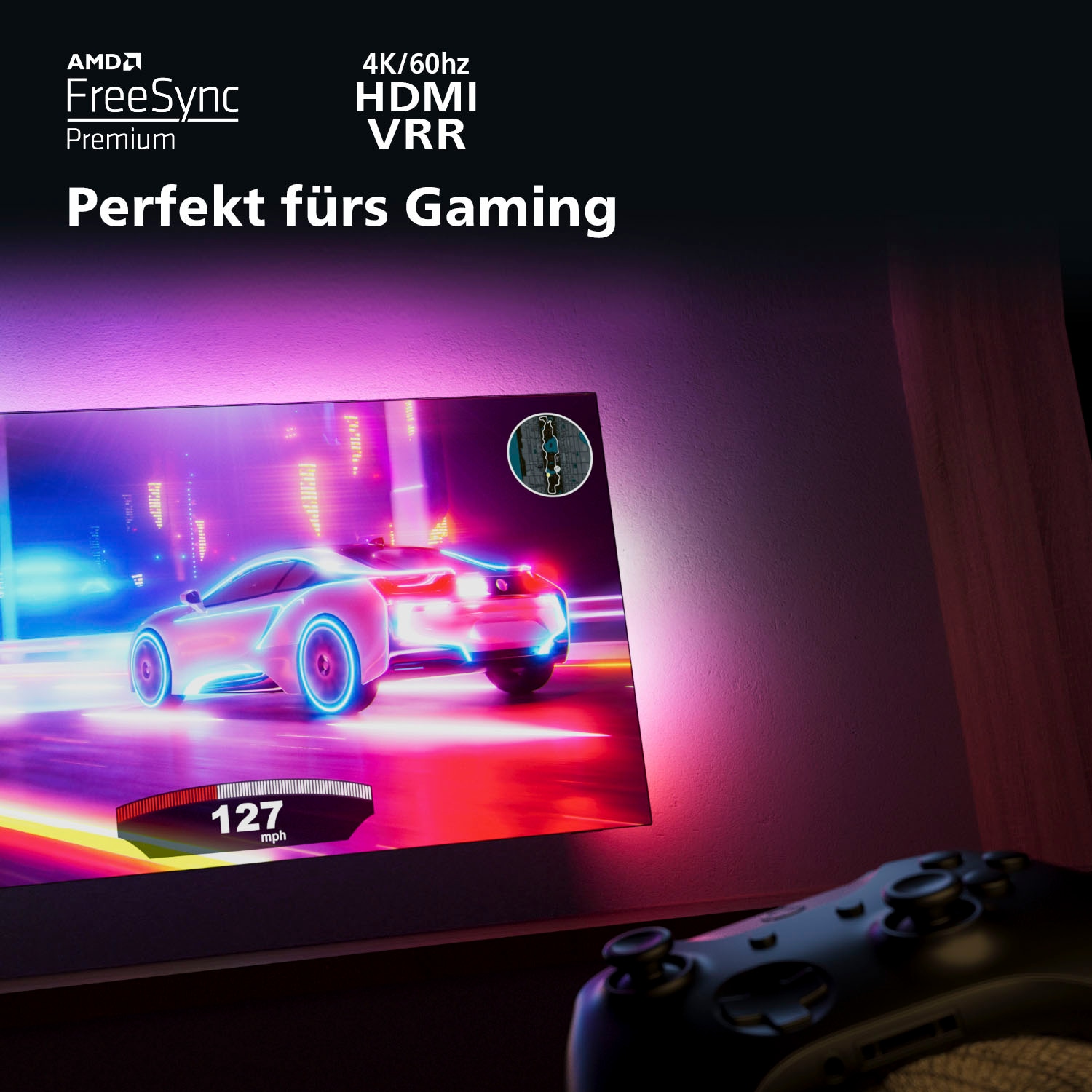 Philips LED-Fernseher »65PUS8548/12«, 4K Ultra HD, Android TV-Google TV-Smart-TV, 3-seitiges Ambilight