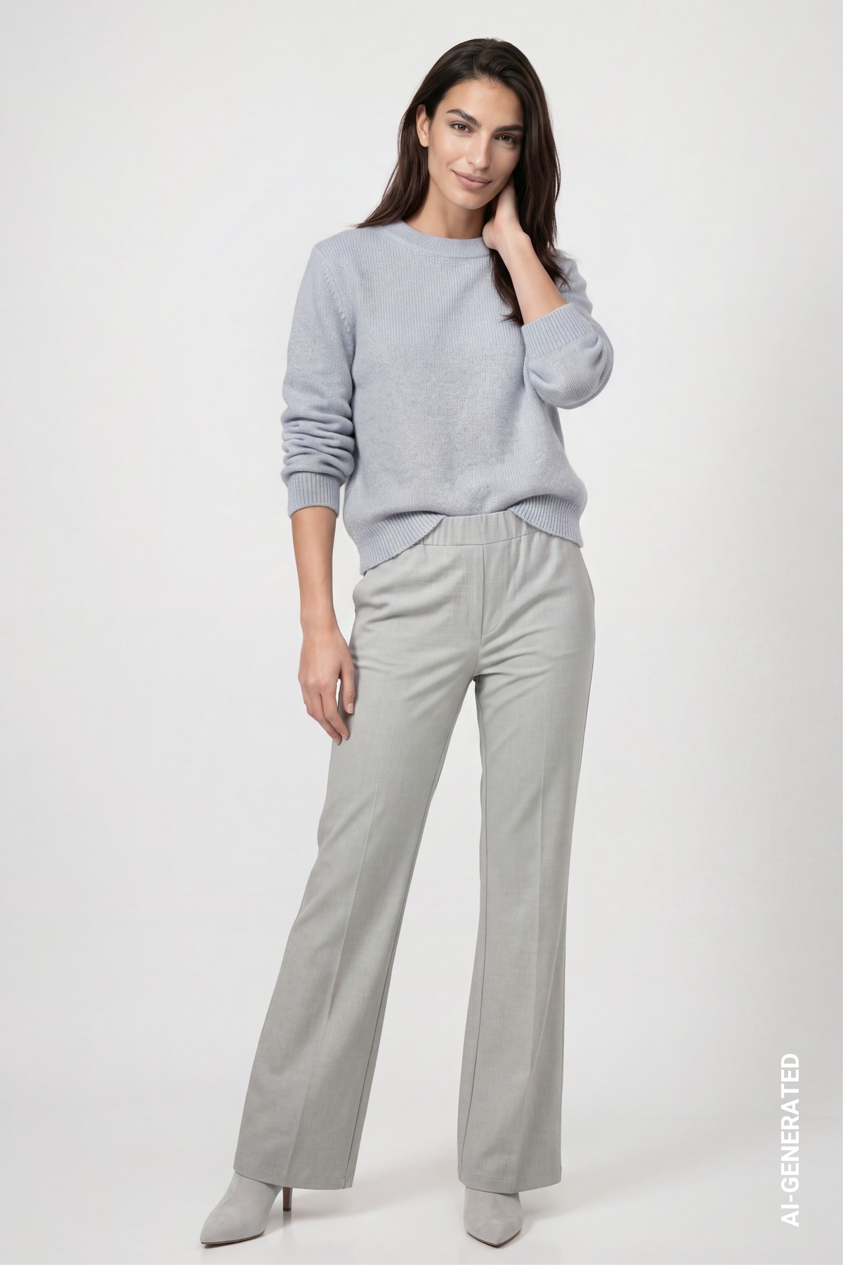 Monari Strickpullover »Flausch Lurex« Regular fit mit Rundhalsausschnitt, Woll-Mix