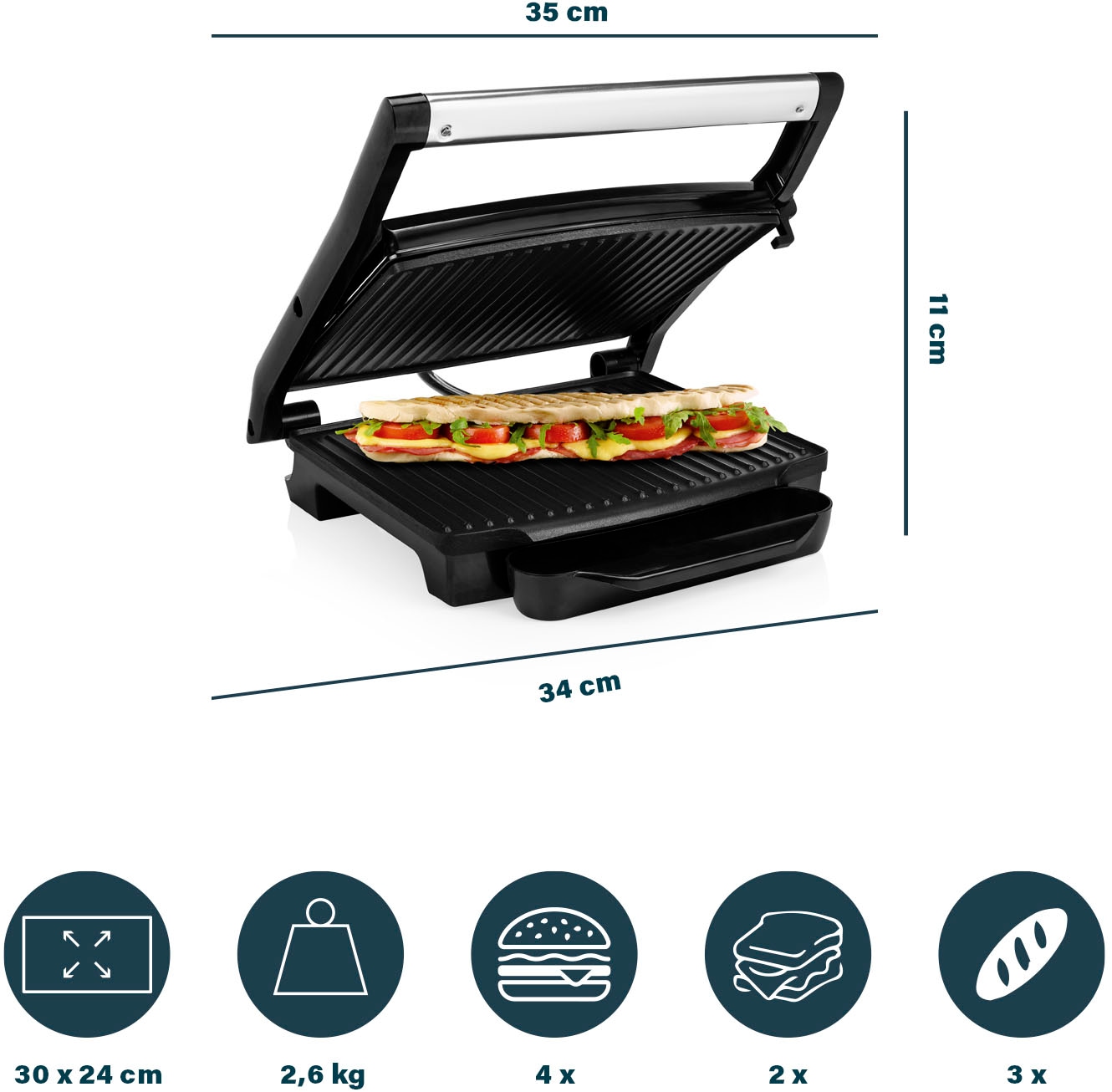 PRINCESS Paninigrill »112415«, 2000 W