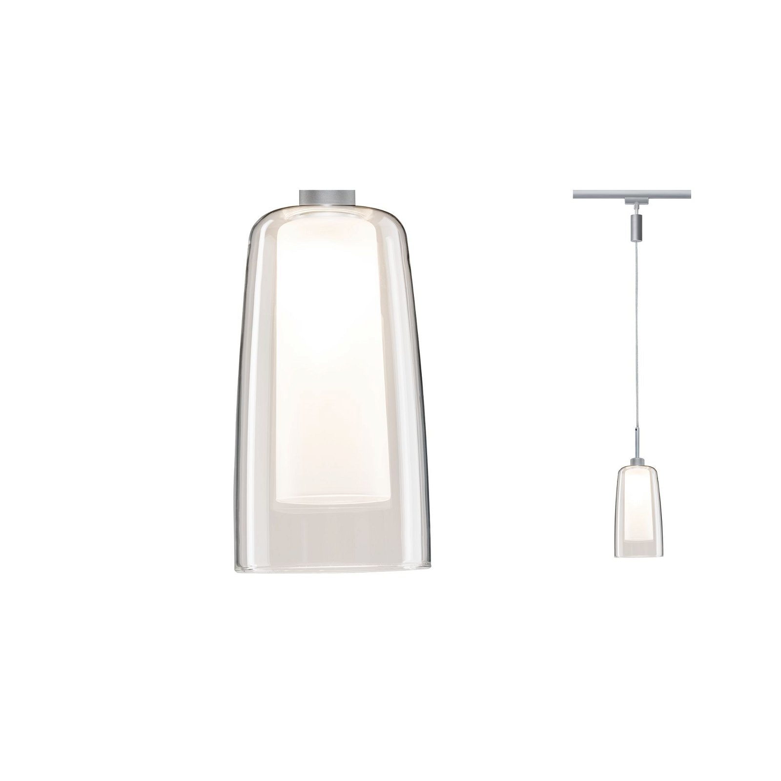 Paulmann Schienensystem-Leuchten »URail Pendel Arido II GU10 560lm 5W 2700K 230V Chrom matt, Klar, Satin«