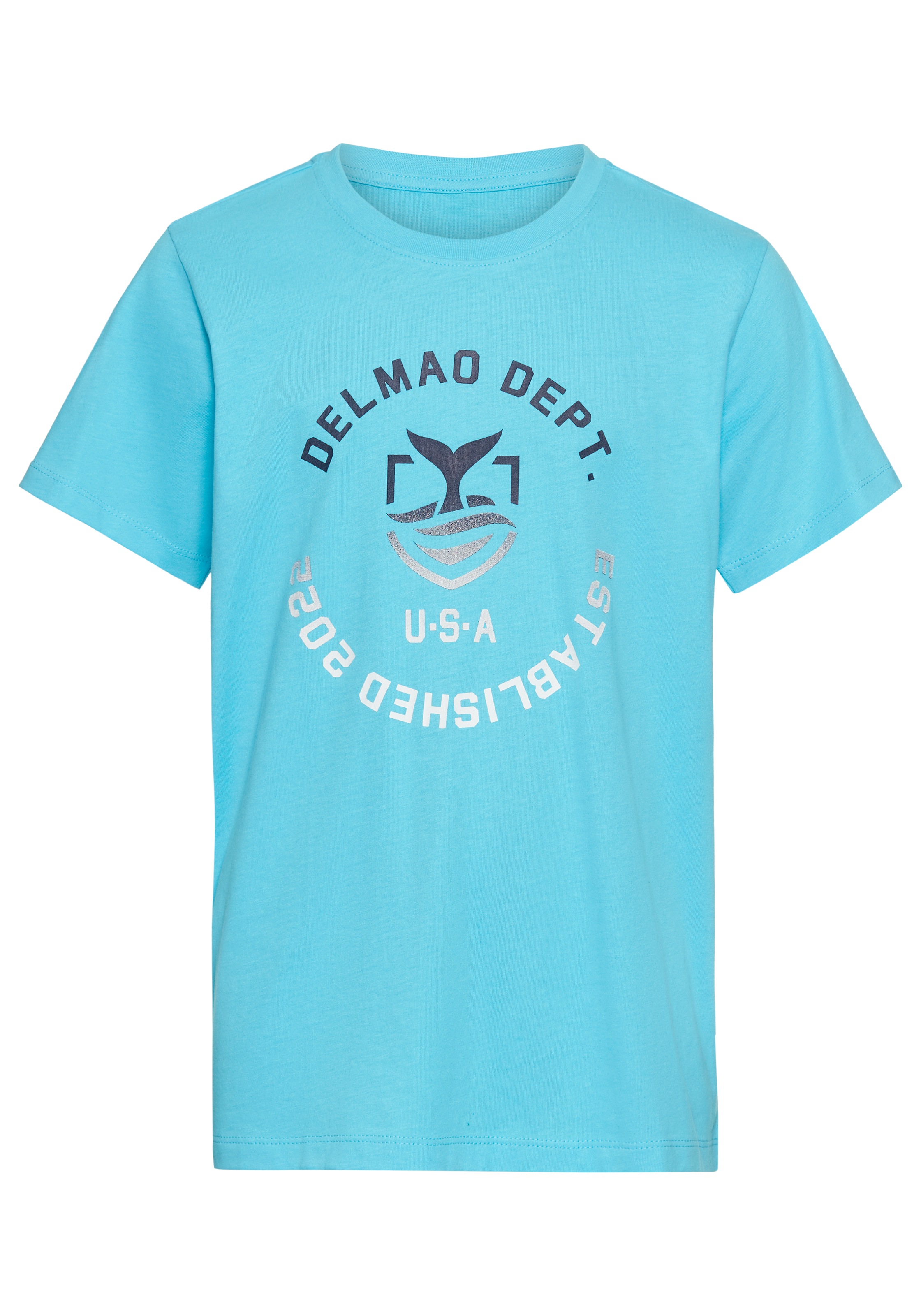 DELMAO T-Shirt »mit Logo-Print für Jungen«, Kurzarm, Basic-Passform, mit Logodruck, Rundhalsausschnitt