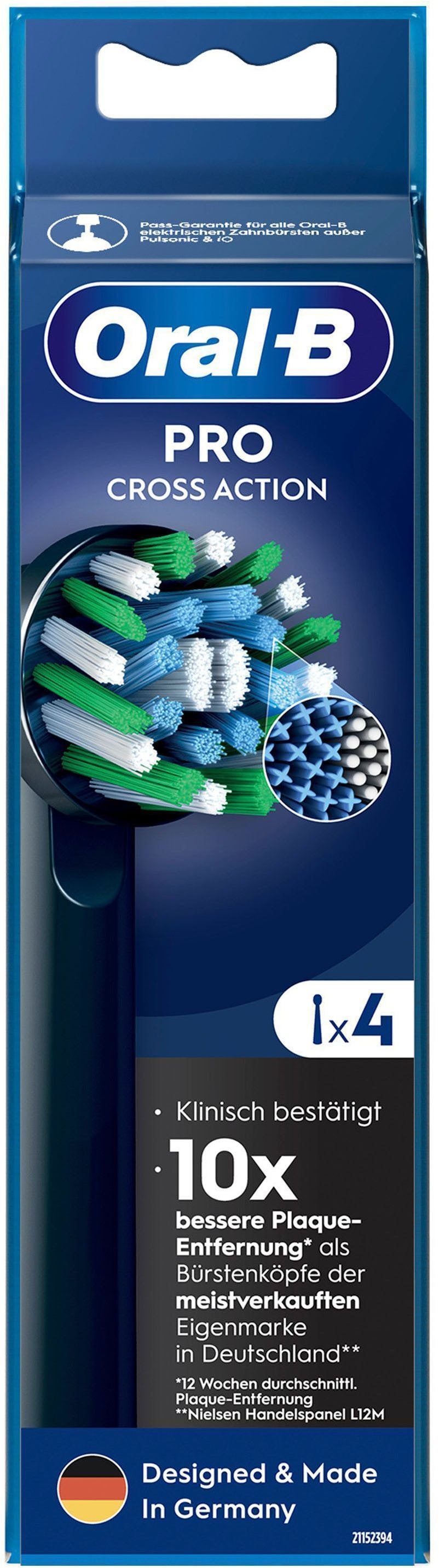 Oral-B Aufsteckbürsten »Pro CrossAction« X-förmige Borsten