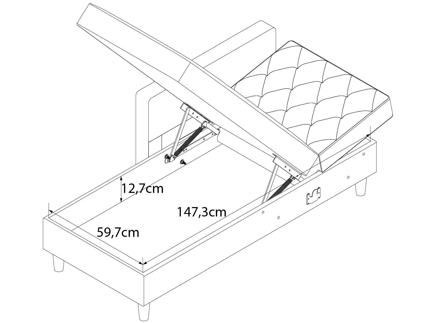 Dorel Home Ecksofa »Liberty, L-Form,« mit Schlafffunktion, Recamiere beidseitig montierbar, Sitzhöhe 43 cm