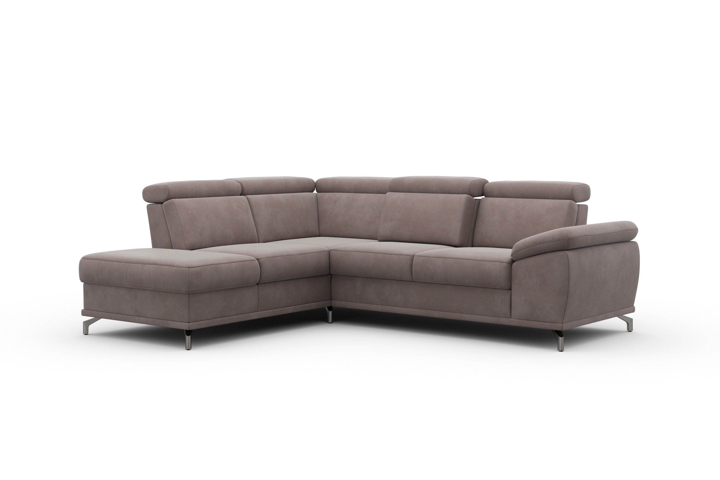 sit&more Ecksofa »Cabrio L-Form, mit Sitztiefenverstellung, Arm- und Kopfteilverstellung«, 3 Nierenkissen, Federkern, optional Bettfunktion und Stauraum