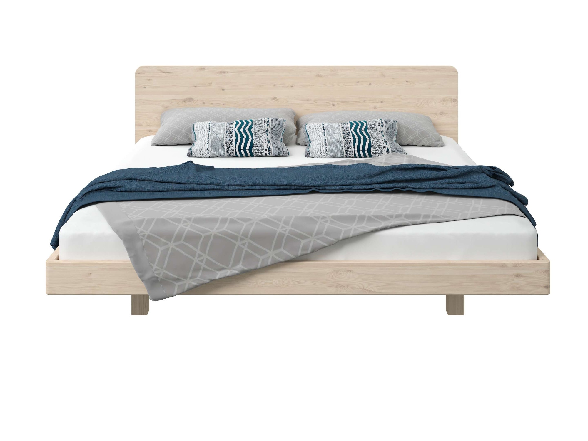 OTTO home Massivholzbett »Amaliah Schwebebett, versteckte Regale hinter dem Kopfteil,« schwebender Effekt, mit Lattenrost, modernes Design, stabile Qualität