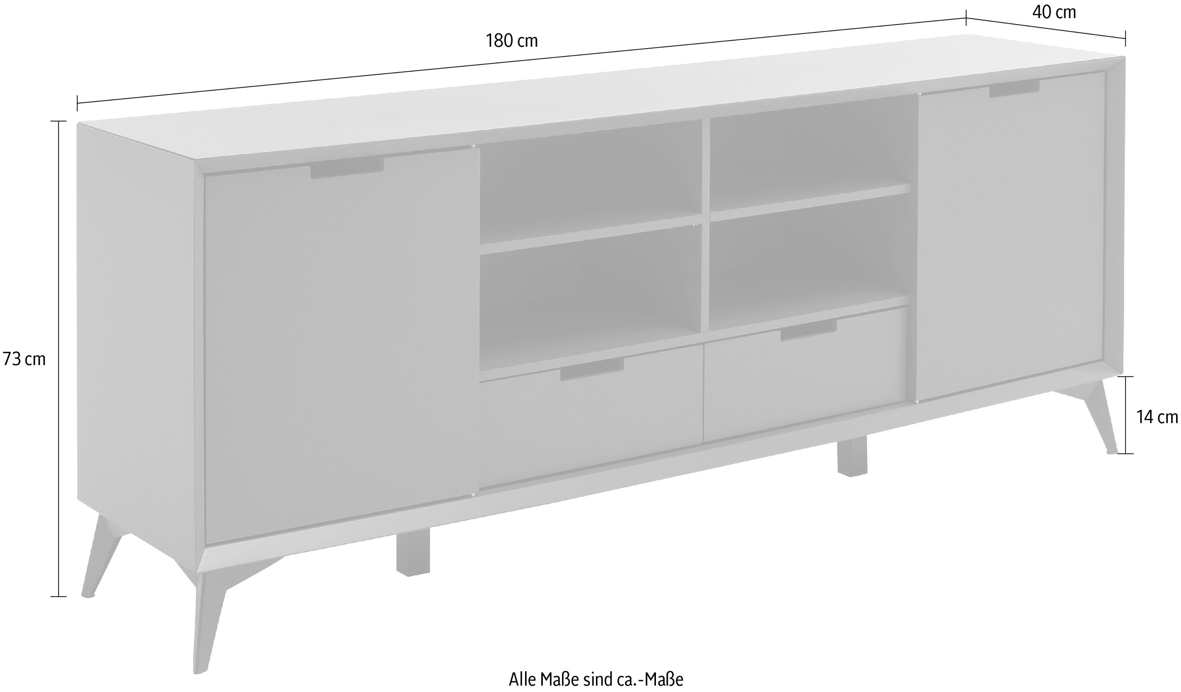 MCA furniture Sideboard »Netanja«, Breite ca. 180 cm