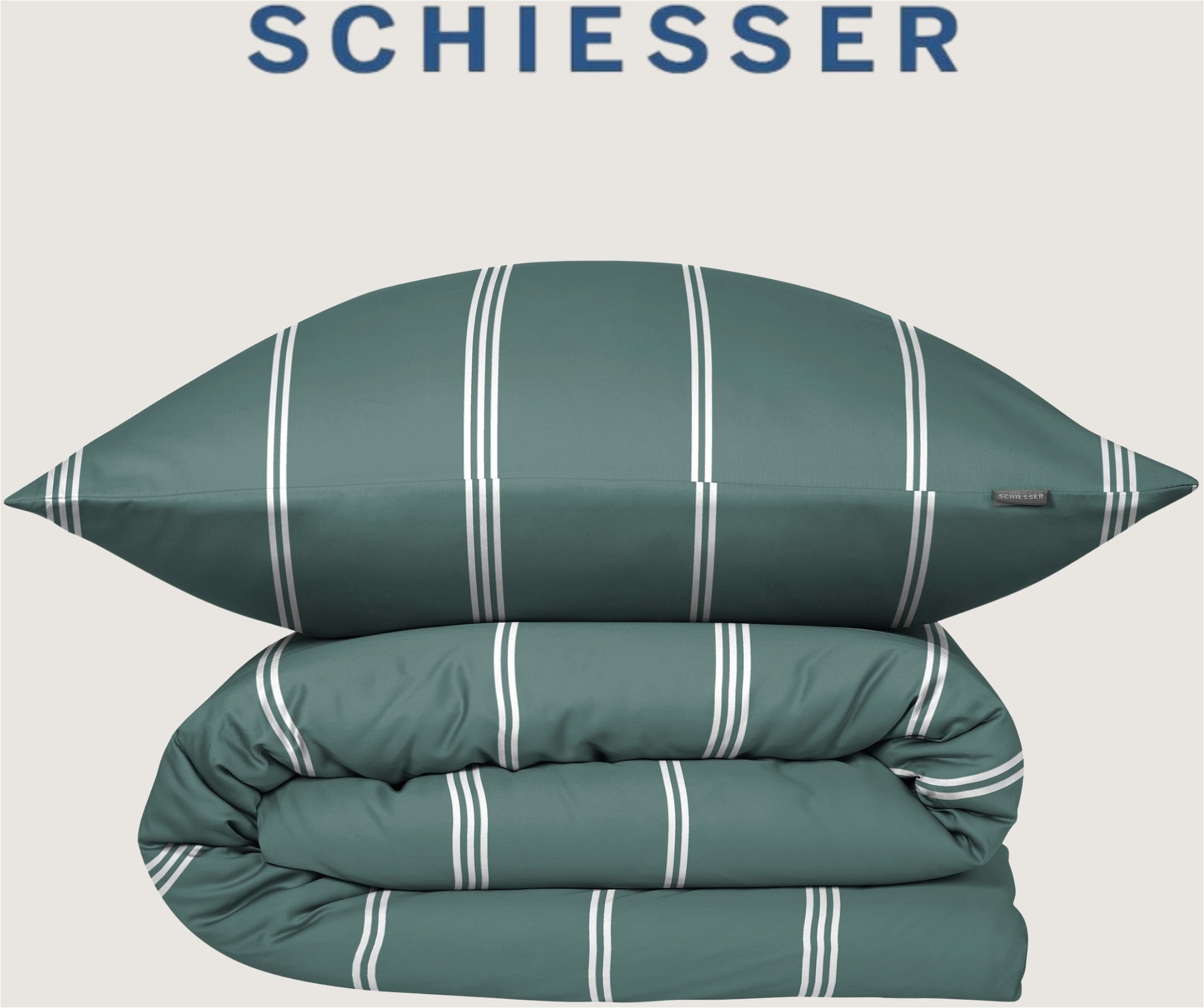 Schiesser Bettwäsche »Matteo aus weicher Baumwolle mit klassischem Streifendesign« 2 MADE IN GREEN by OEKO-TEX®