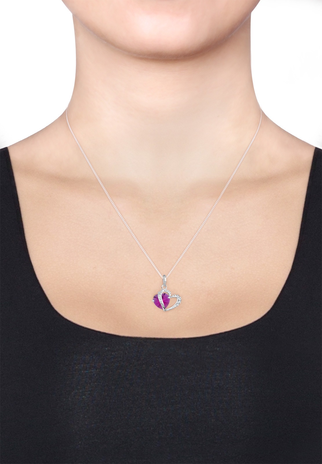 Elli Silberkette »Halskette Herz Anhänger Love 925 Silber, mit Kristallen von Swarovski®«