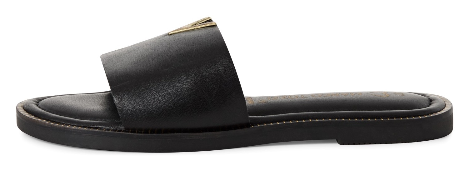 MARCO TOZZI Pantolette  , Flats, Sommerschuh mit edlem Schmuckelement