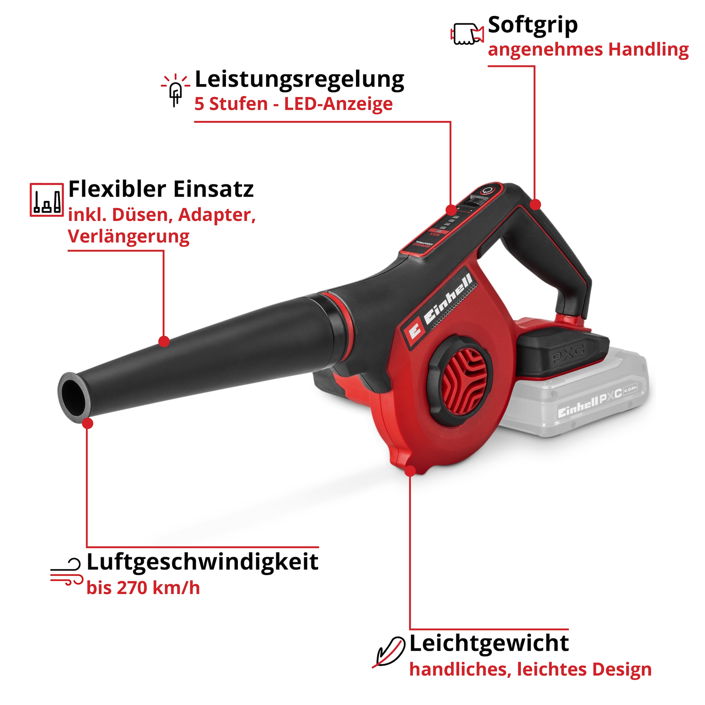 Einhell Akku-Laubbläser »TE-CB 18/270 Li - Solo« ohne Akku und Ladegerät