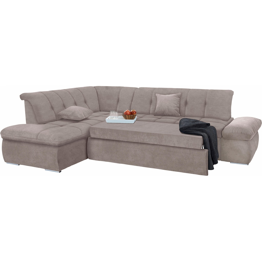 DOMO collection Ecksofa »NMoric incl. Zierkissen B/T/H: 273/216/80 cm L-Form«