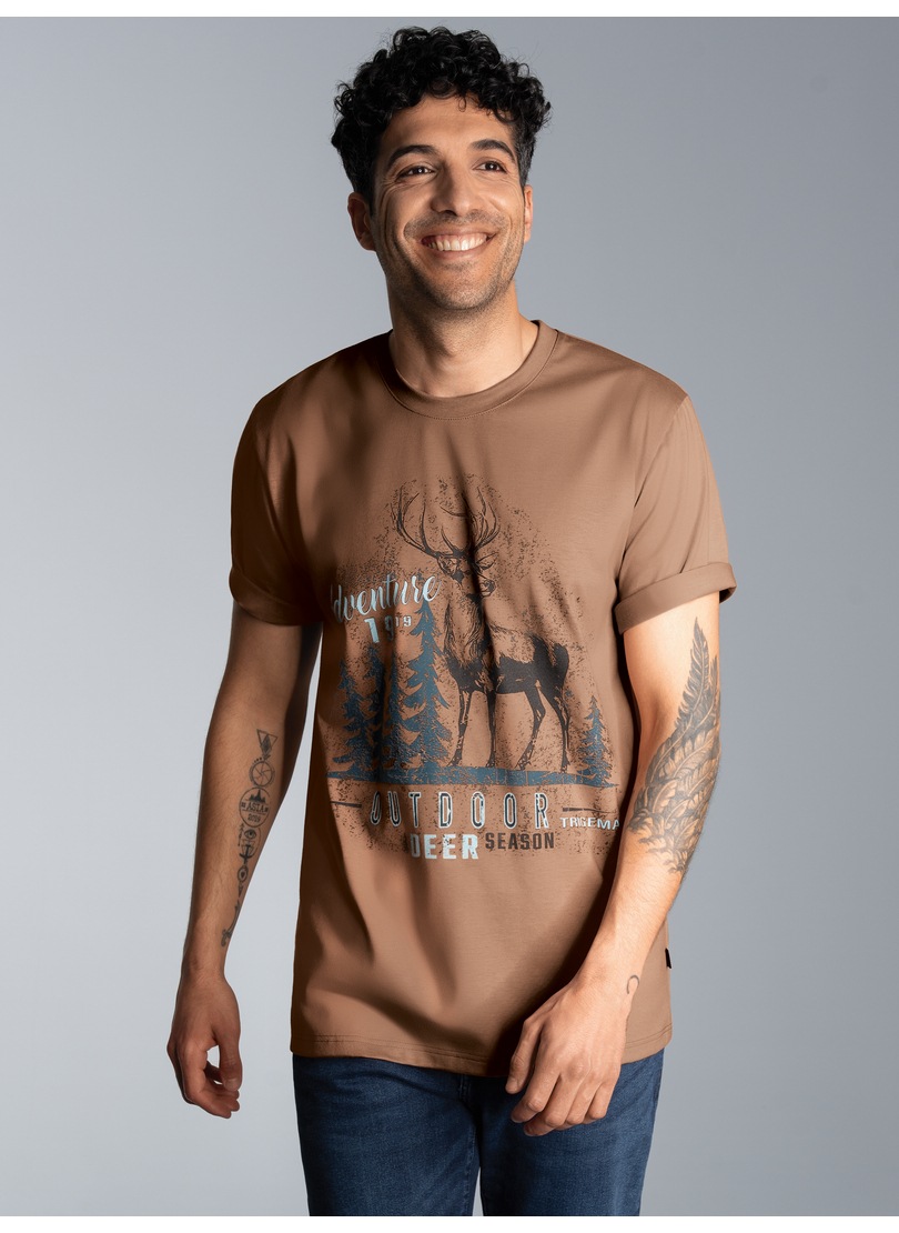 Trigema T-Shirt »TRIGEMA T-Shirt mit großem Hirsch-Printmotiv«, (1 tlg.)